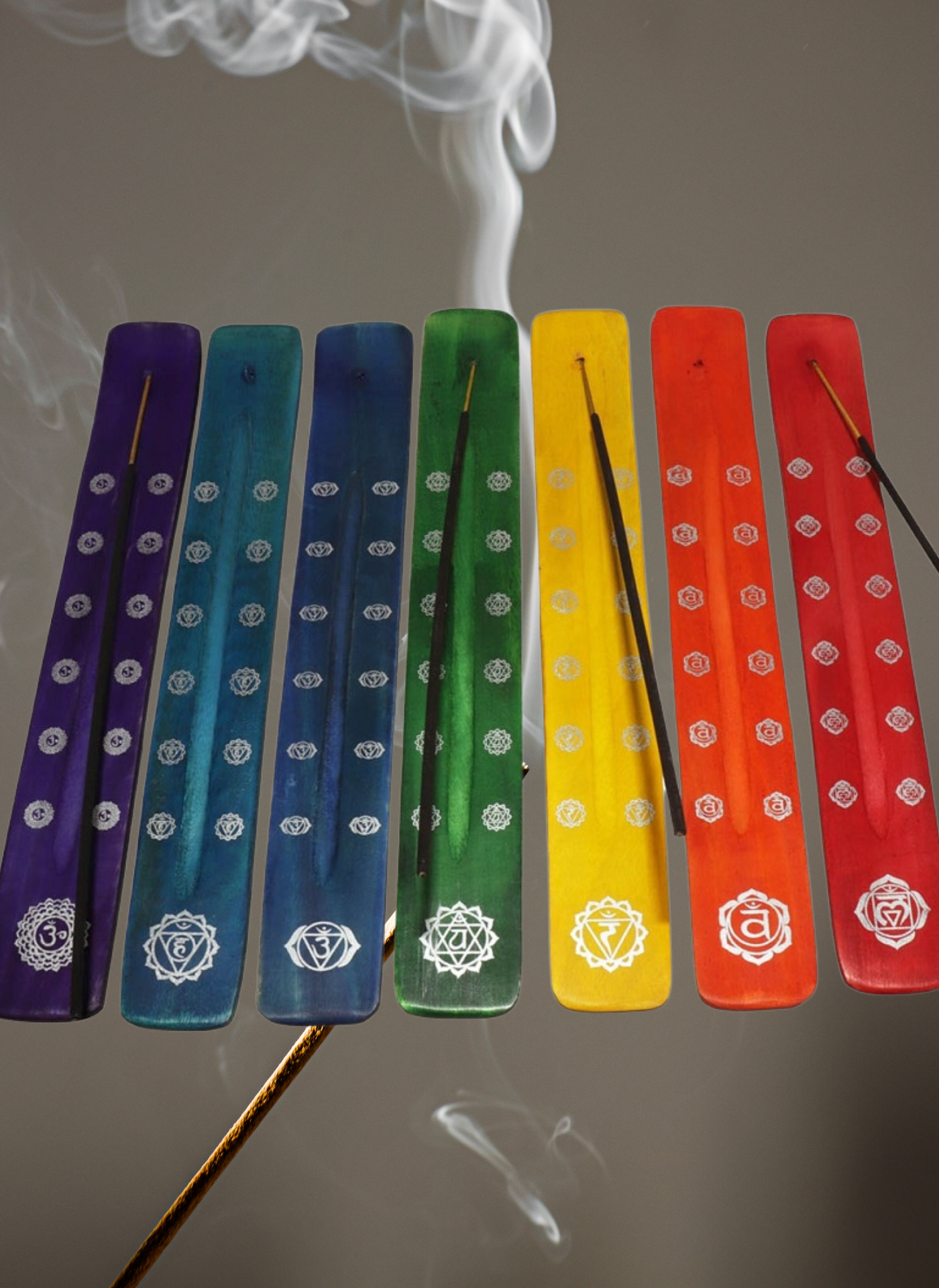 Chakra Wooden Incense Holder