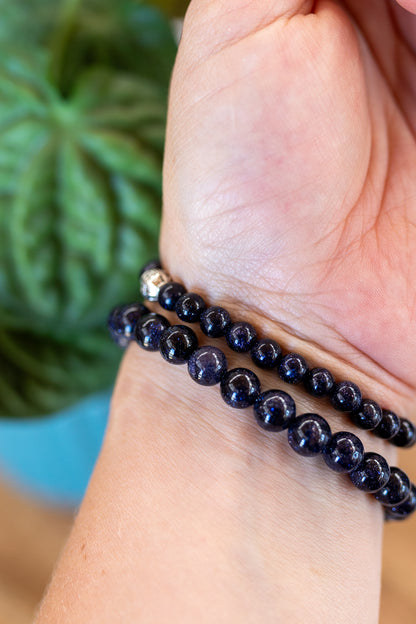 Blue Goldstone Crystal Bracelet