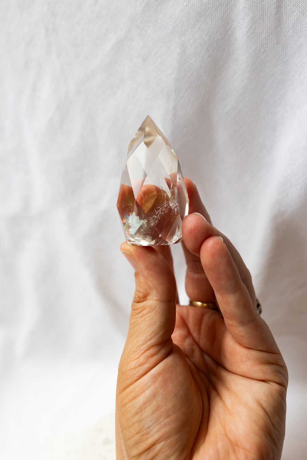 Smoky Quartz Crystal Faceted Flame #4 | Grounding • Protection • Release