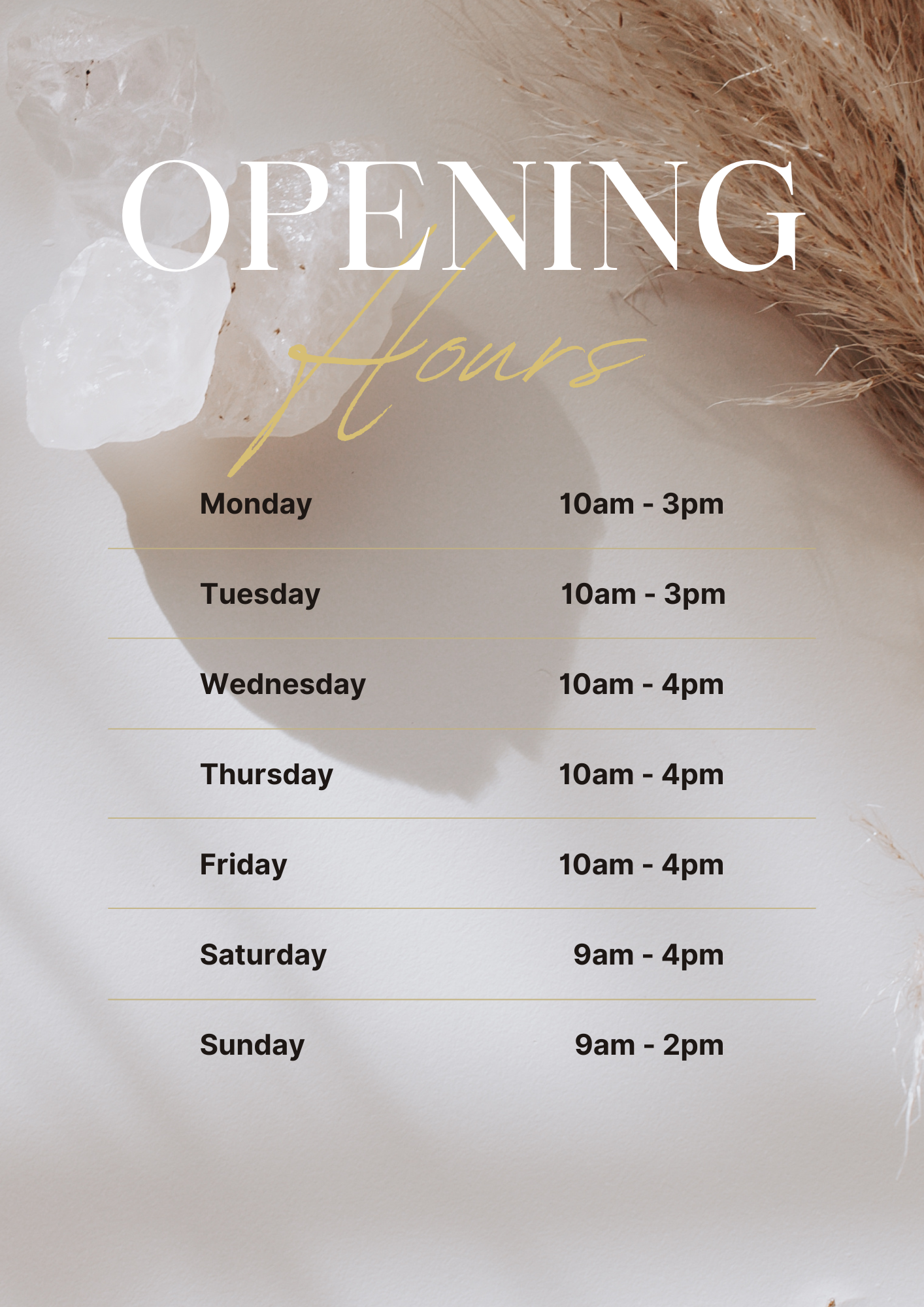 The Crystal Shop Knight Inspired Opening Hours
