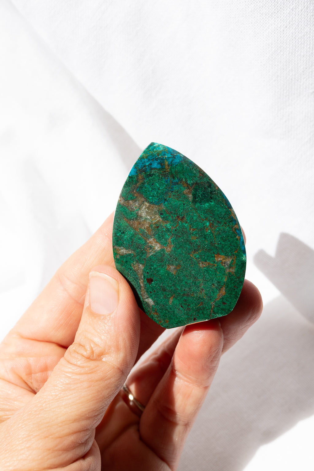Chrysocolla Crystal Flame Carving #5 | Communication • Goddess Energy • Emotional Healing