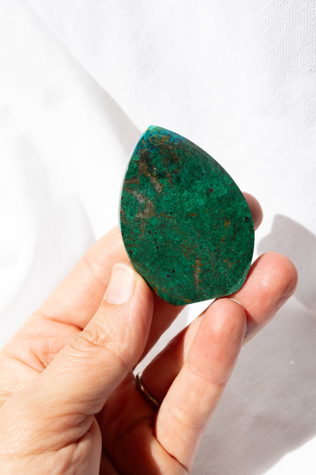 Chrysocolla Crystal Flame Carving #5 | Communication • Goddess Energy • Emotional Healing