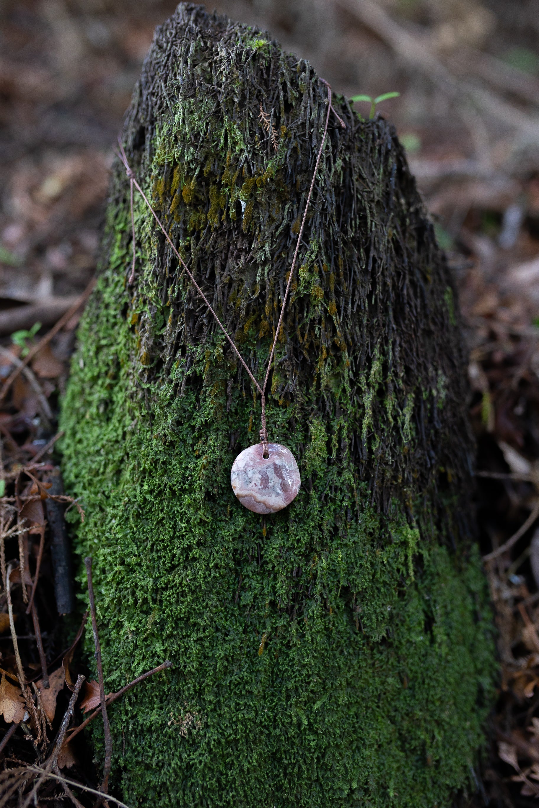 Rhodochrosite Crystal Pendant #1 | Love • Healing • Integration