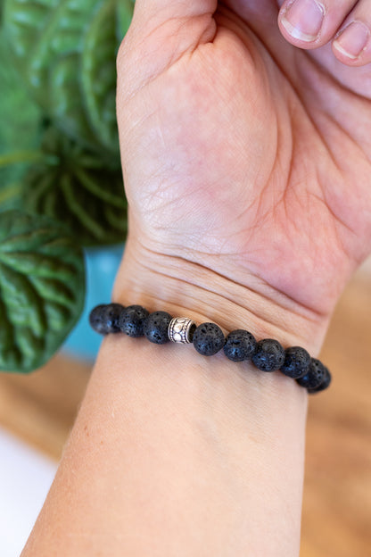 Lava Bead Crystal Bracelet