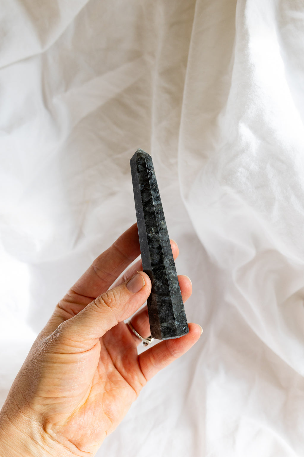 Larvikite Crystal Point #3 | Protection • Grounding • Inner Wisdom