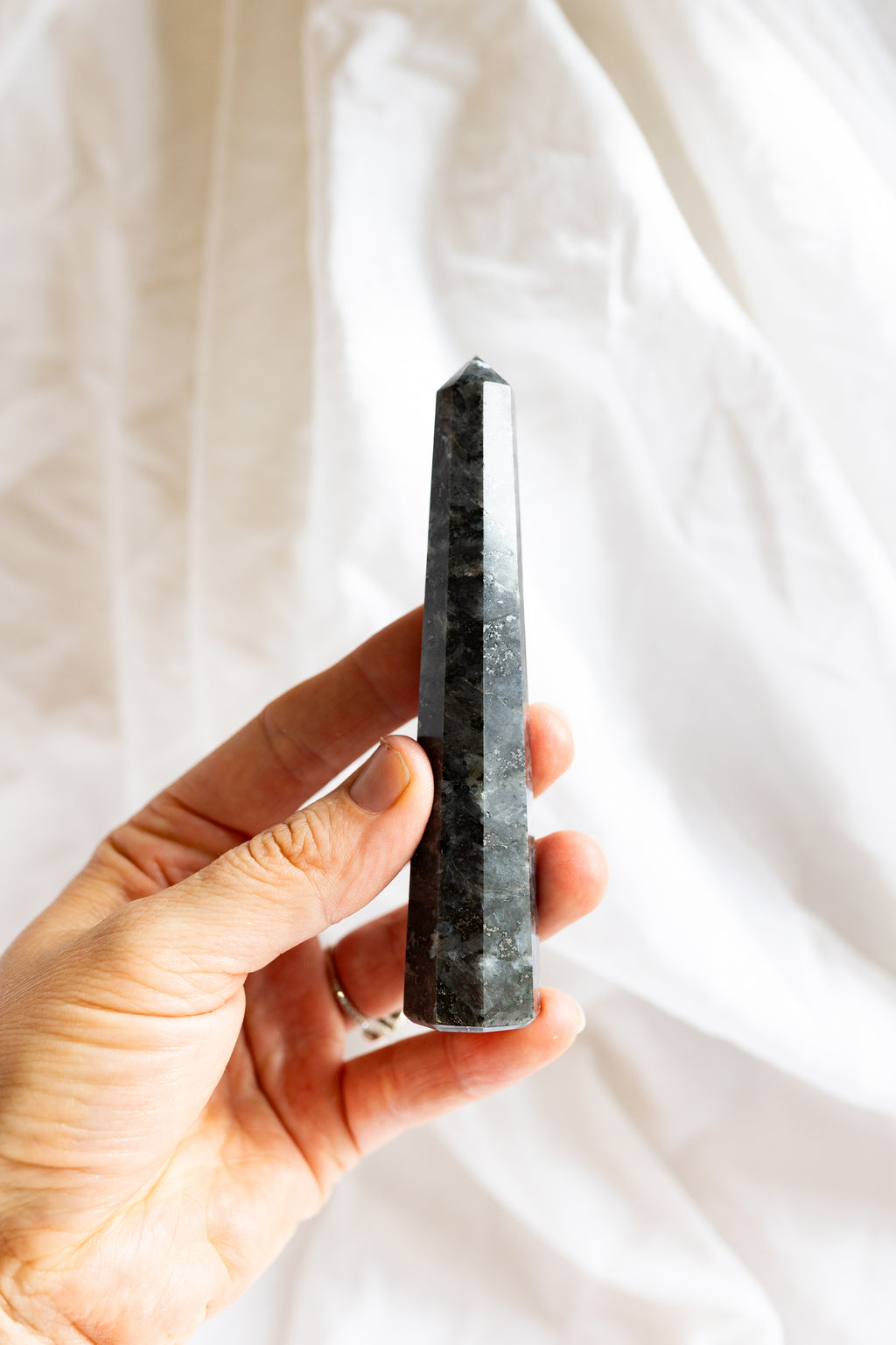 Larvikite Crystal Point #3 | Protection • Grounding • Inner Wisdom