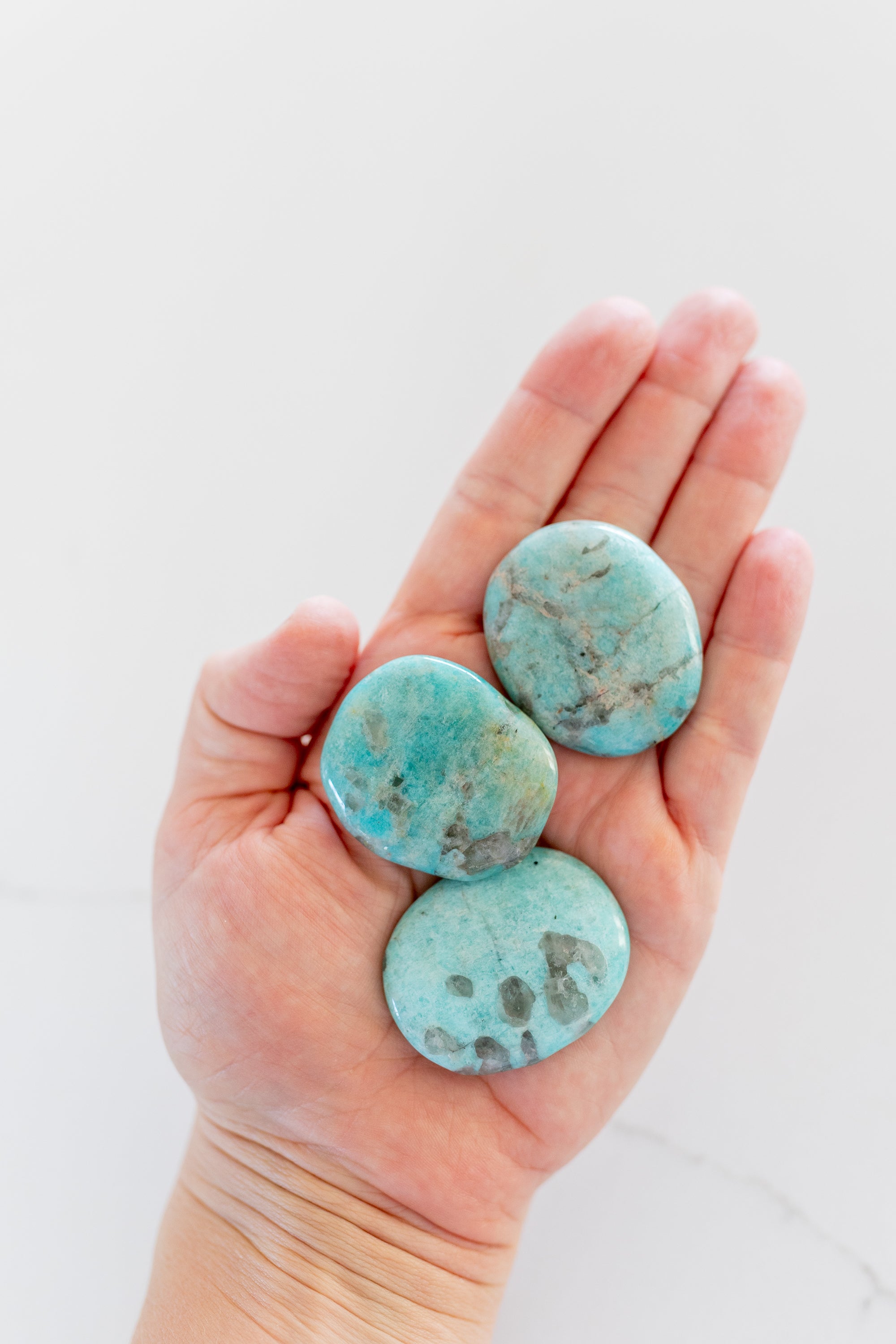Amazonite Crystal Flat Stone | The Stone of Truth & Balance