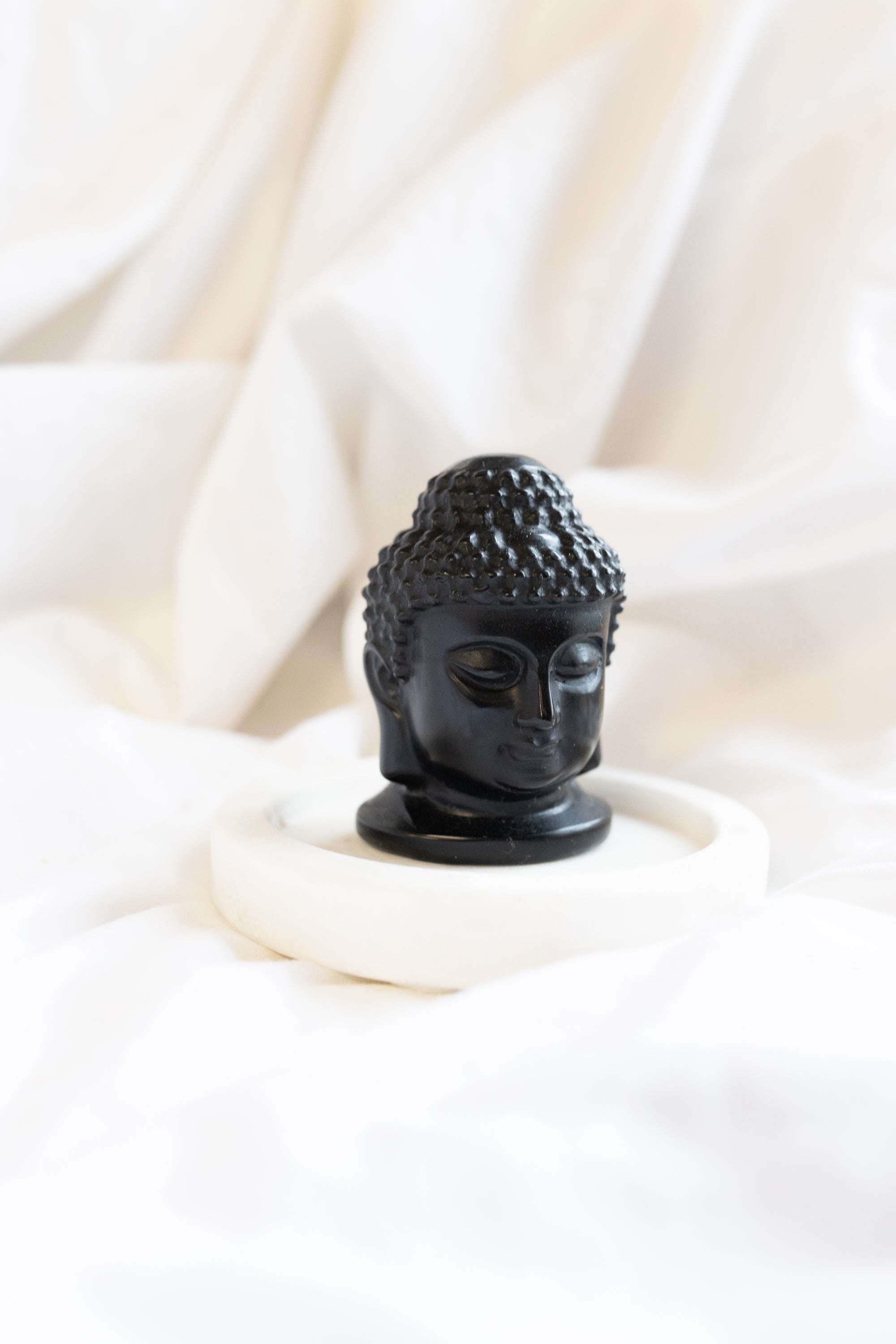 Black Obsidian Buddha Head | Boundaries ✧ Protection ✧ Truth