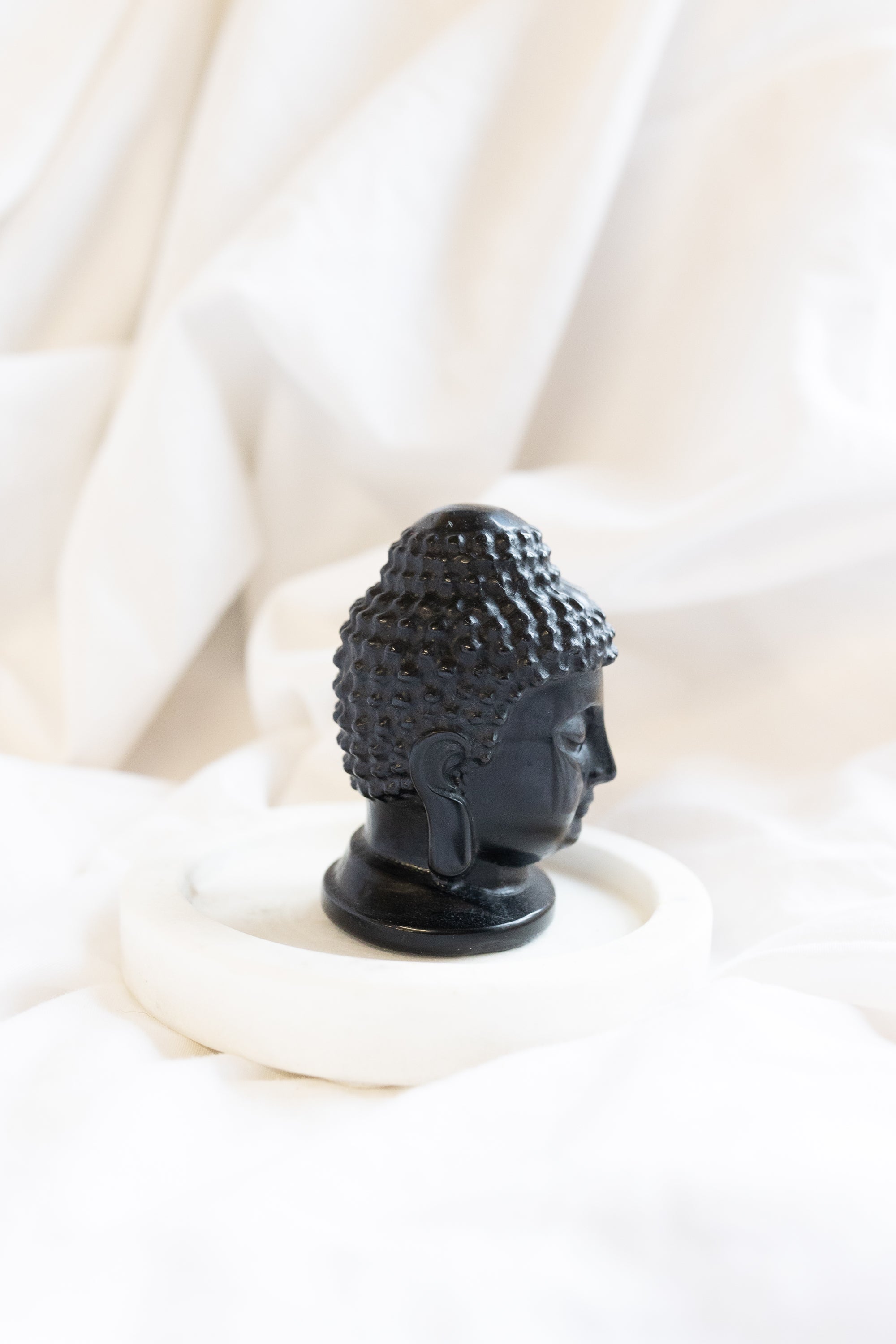 Black Obsidian Buddha Head | Boundaries ✧ Protection ✧ Truth