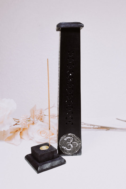 Black Om Incense Tower