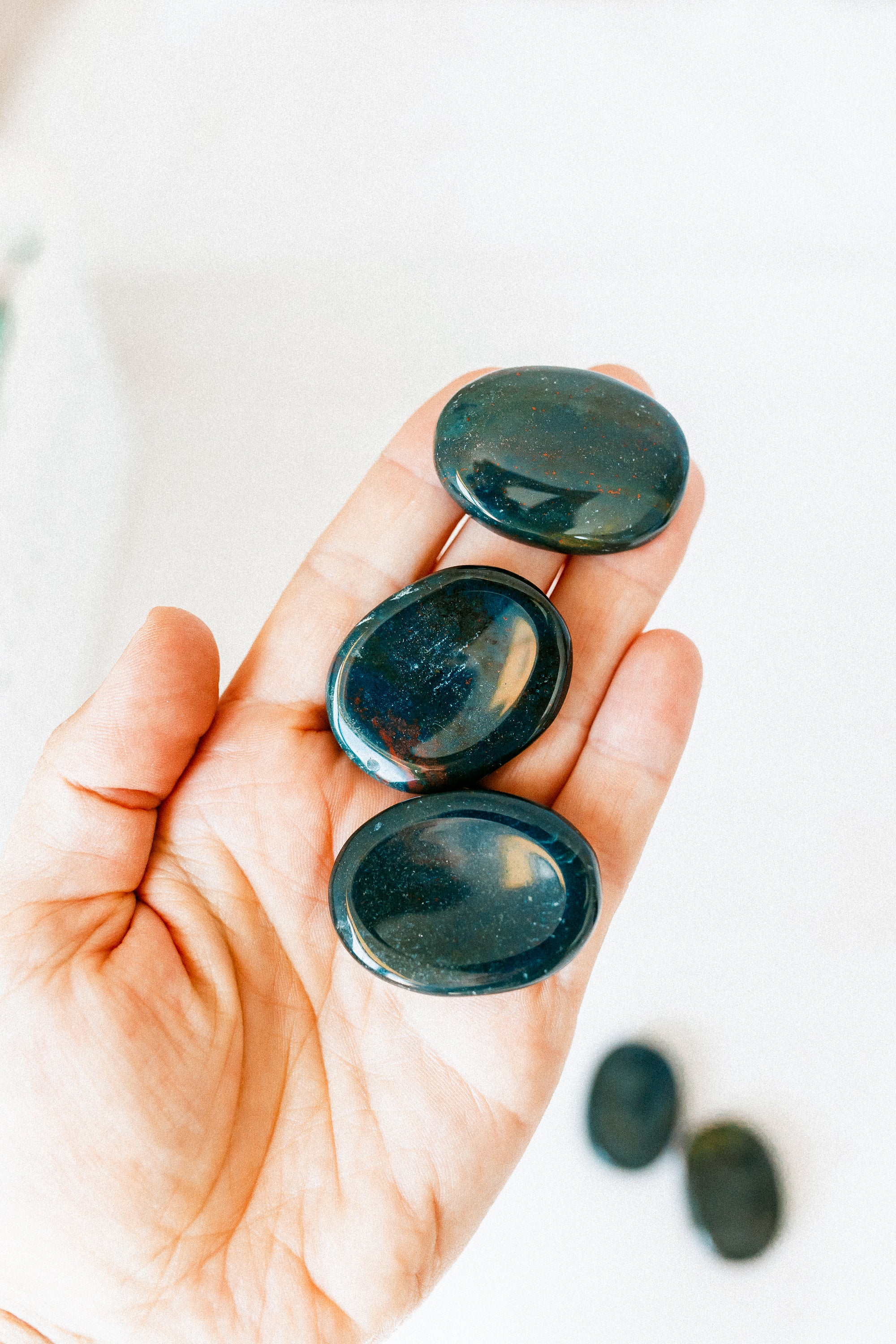 Bloodstone Crystal Worry Stone | The Stone of Vitality & Courageous Strength