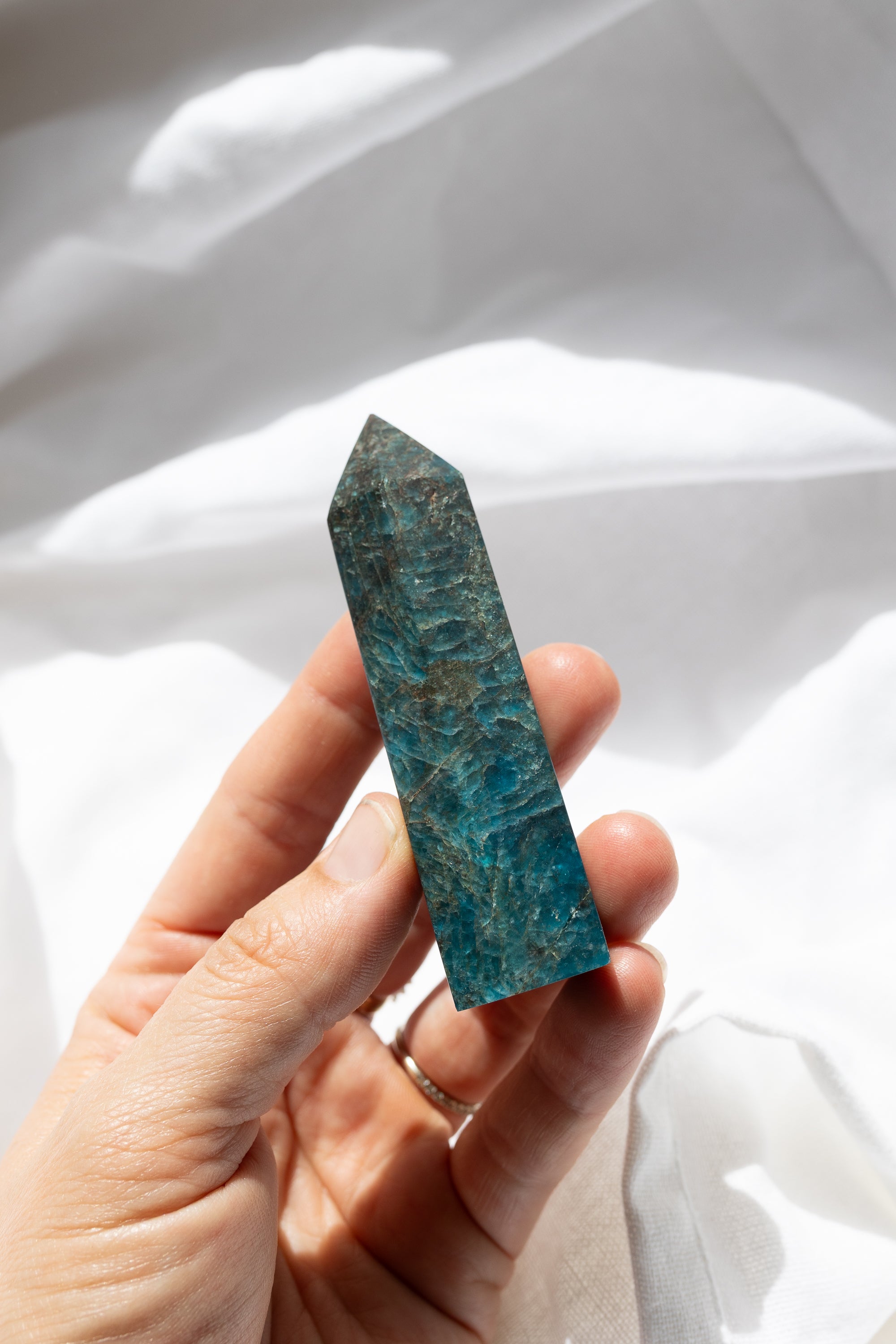 Blue Apatite Crystal Point #1 |  Manifestation • Communication • Lucid Dreaming
