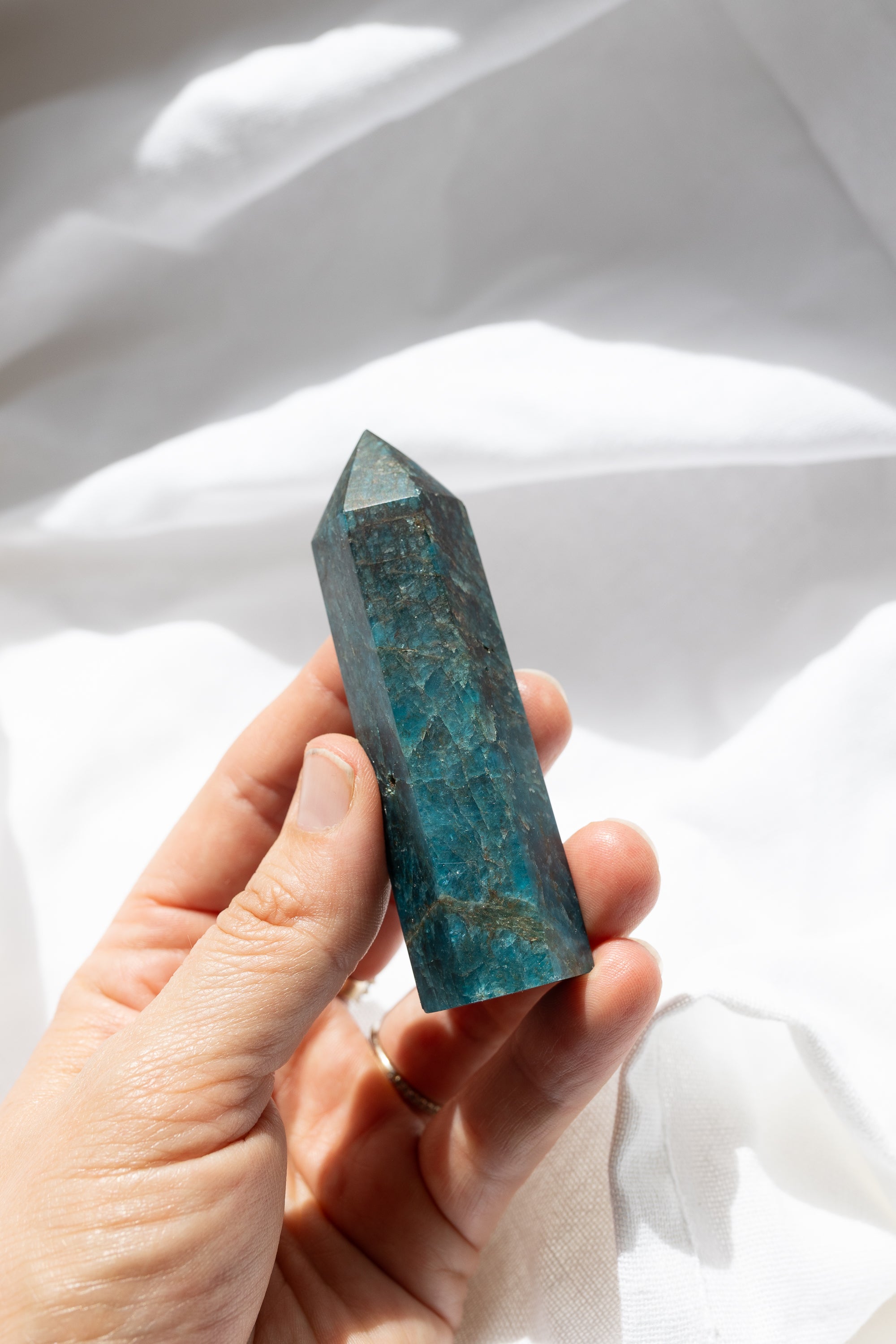 Blue Apatite Crystal Point #1 |  Manifestation • Communication • Lucid Dreaming