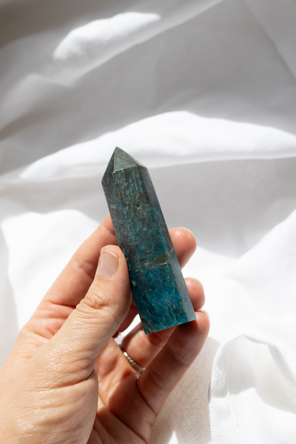 Blue Apatite Crystal Point #1 |  Manifestation • Communication • Lucid Dreaming