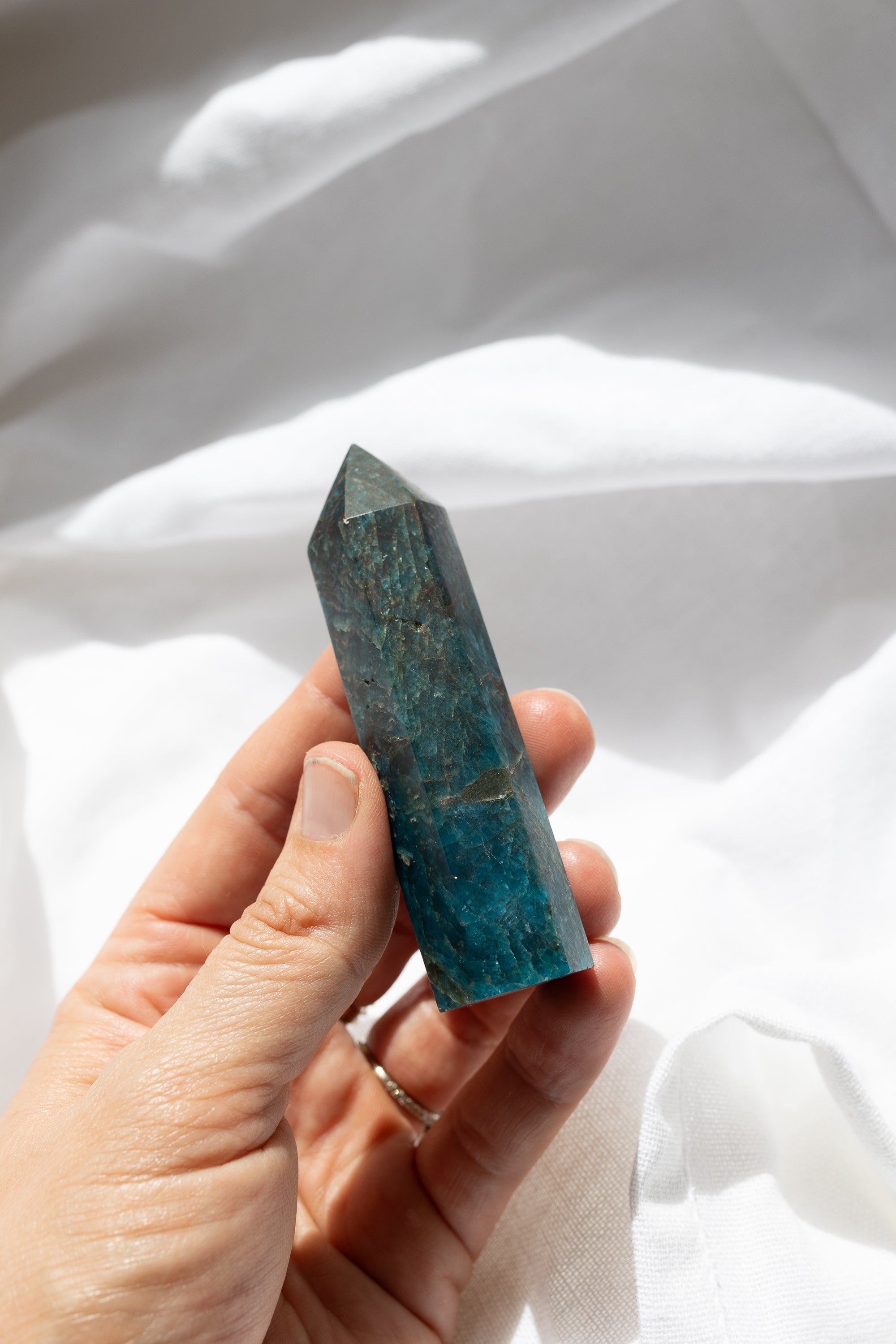 Blue Apatite Crystal Point #1 |  Manifestation • Communication • Lucid Dreaming