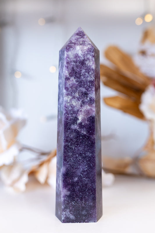 'Galaxy' Lepidolite Crystal Tower #5