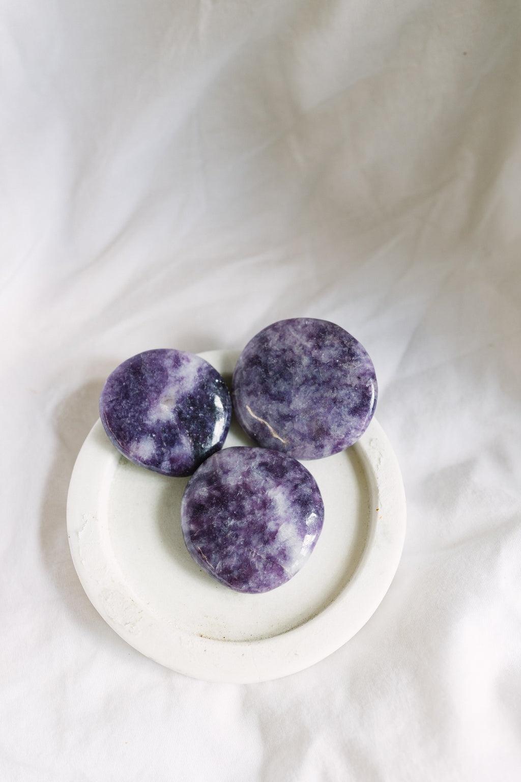 Lepidolite Crystal Flat Palm Stone | Peace • Balance • Emotional Healing