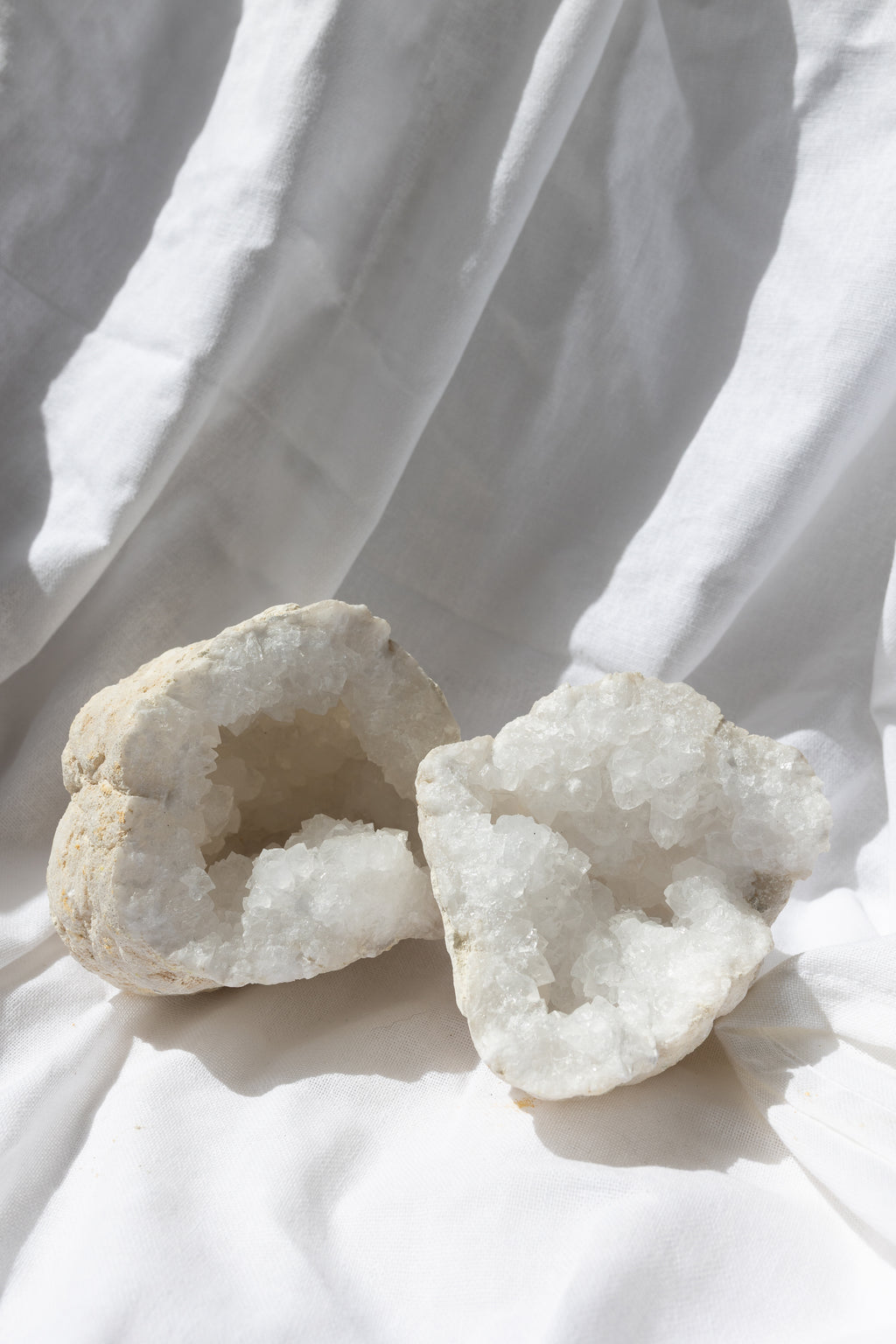 Moroccan Geode Quartz Crystal Pair 2 | Amplification • Sacred Space • Earth