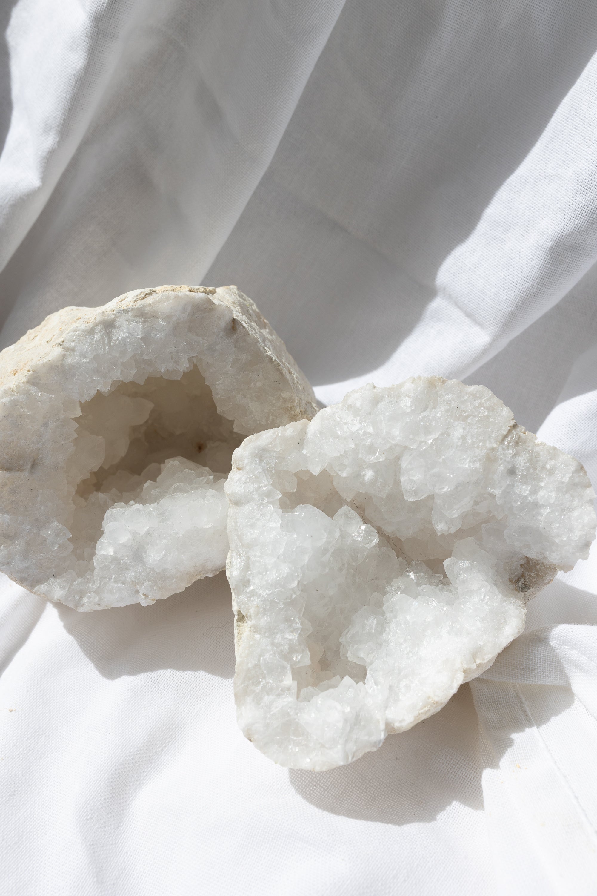 Moroccan Geode Quartz Crystal Pair 2 | Amplification • Sacred Space • Earth