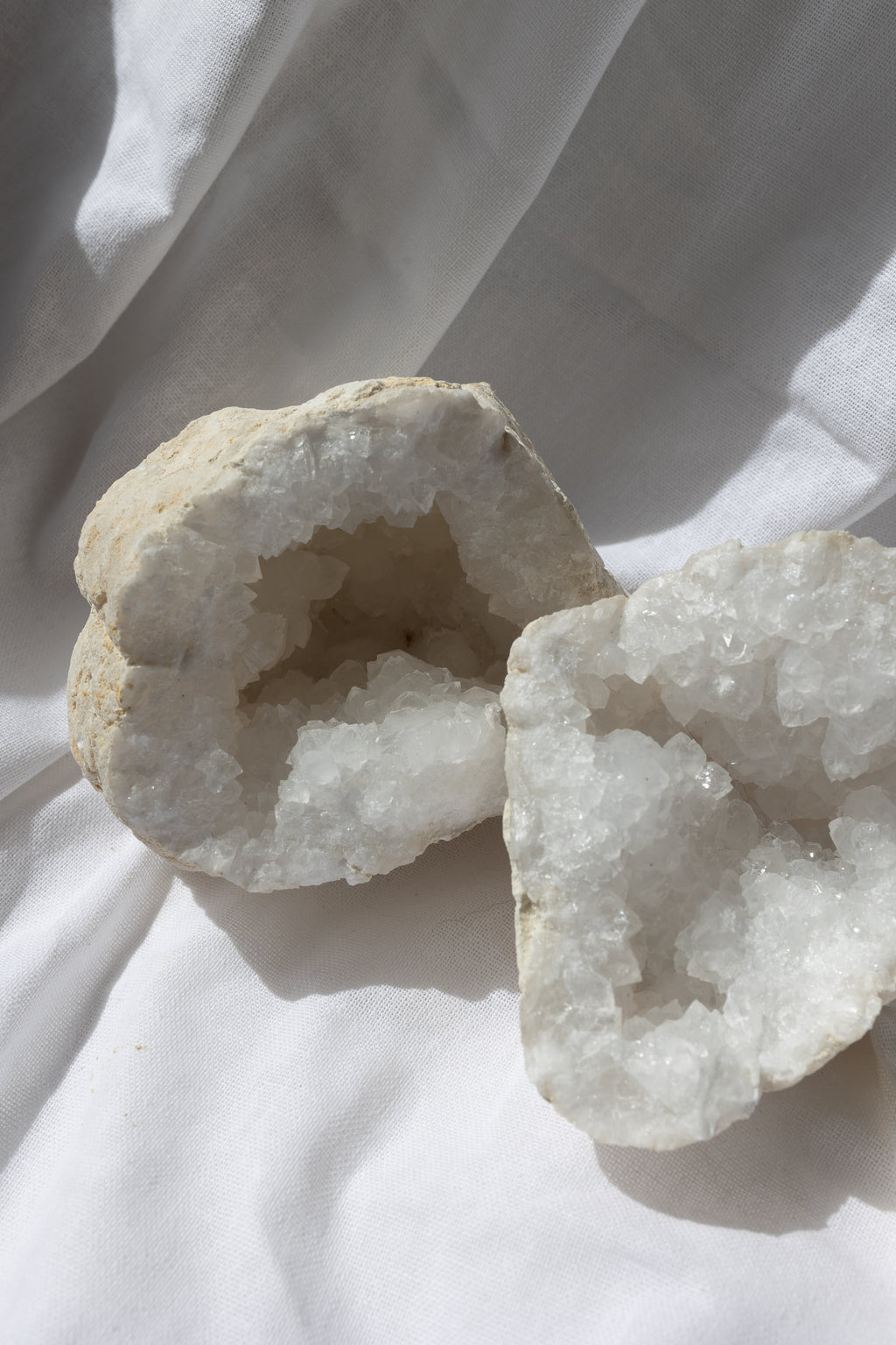 Moroccan Geode Quartz Crystal Pair 2 | Amplification • Sacred Space • Earth