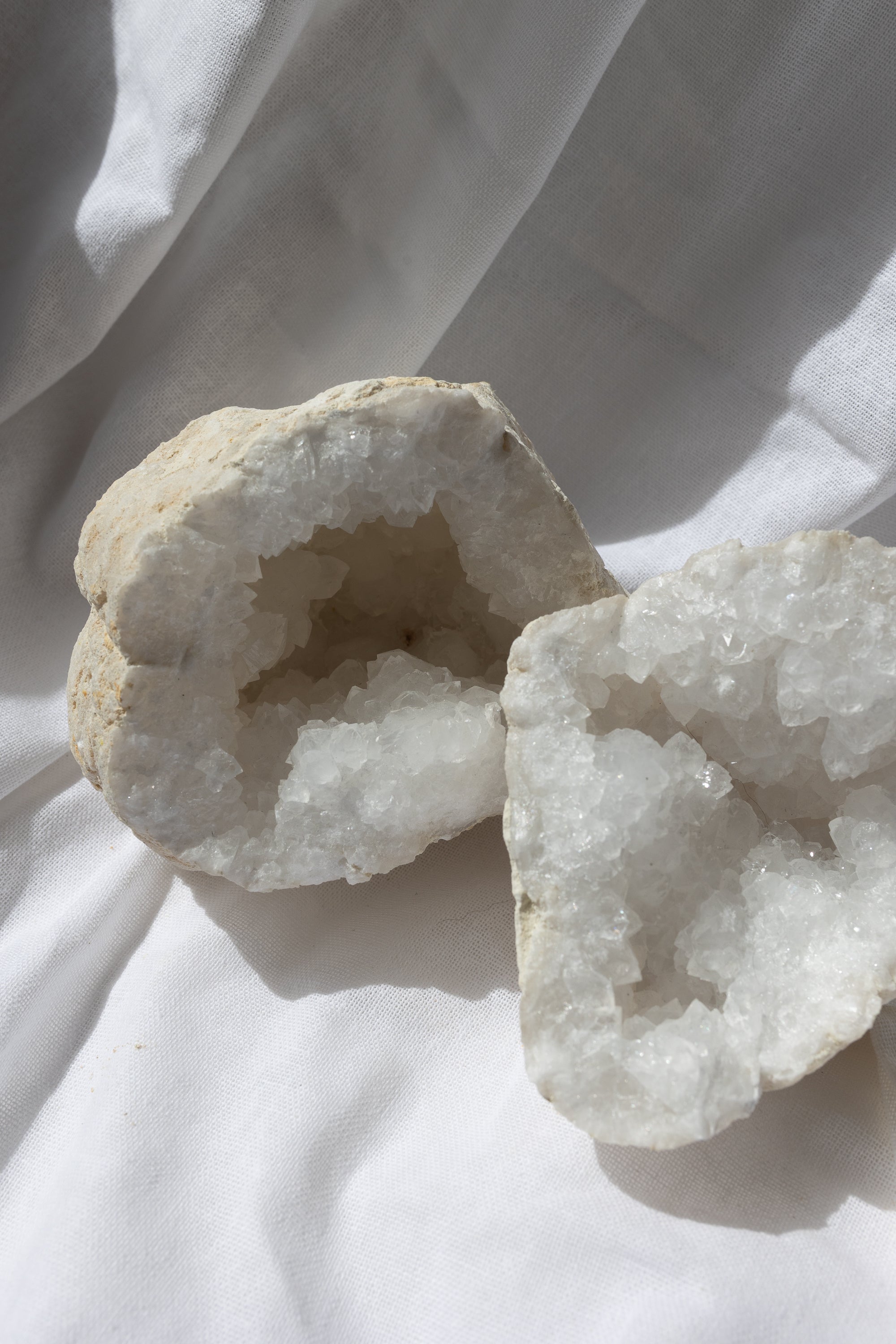 Moroccan Geode Quartz Crystal Pair 2 | Amplification • Sacred Space • Earth