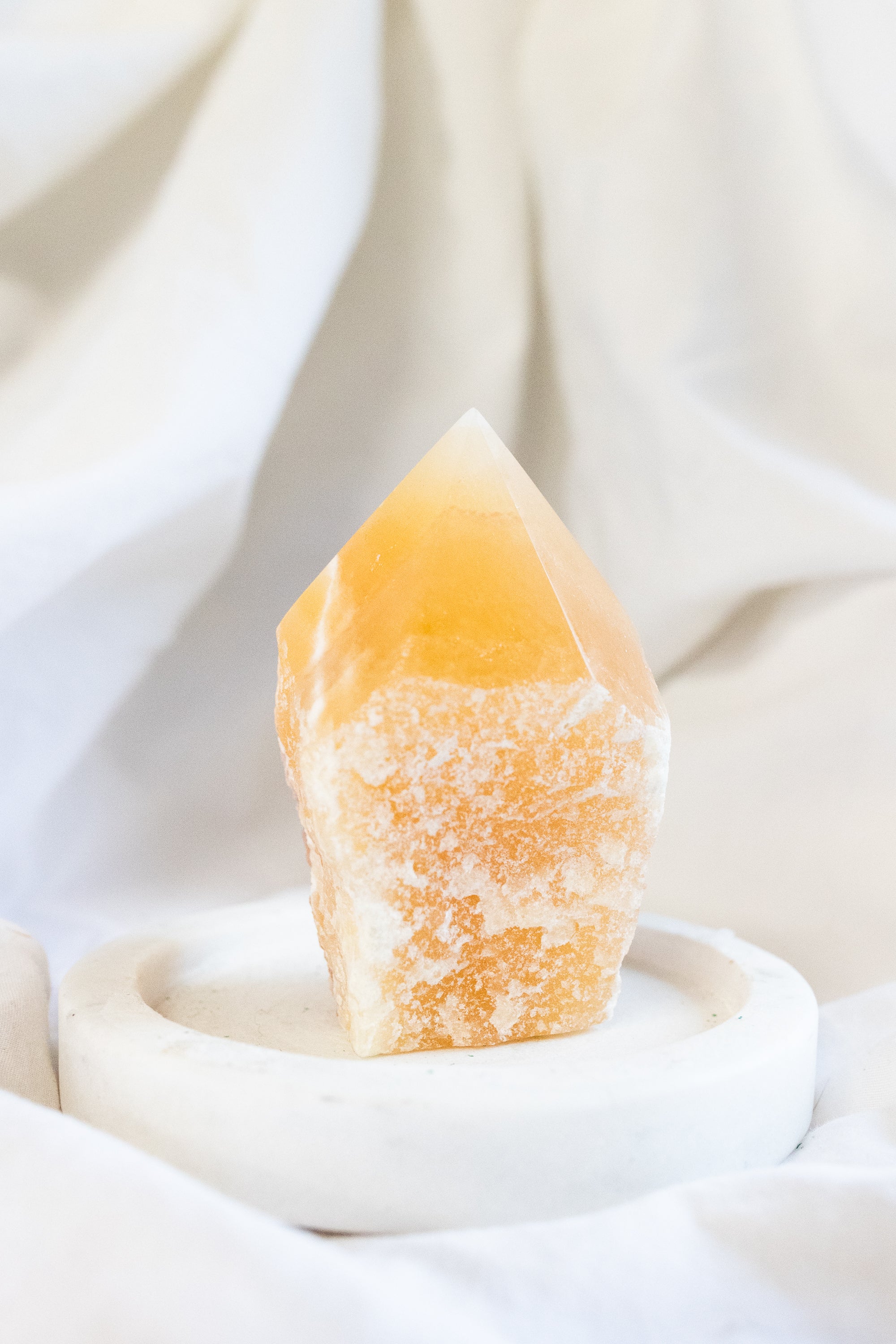 Orange Calcite Semi Polished Crystal Point | Creativity • Joy • Emotional Healing