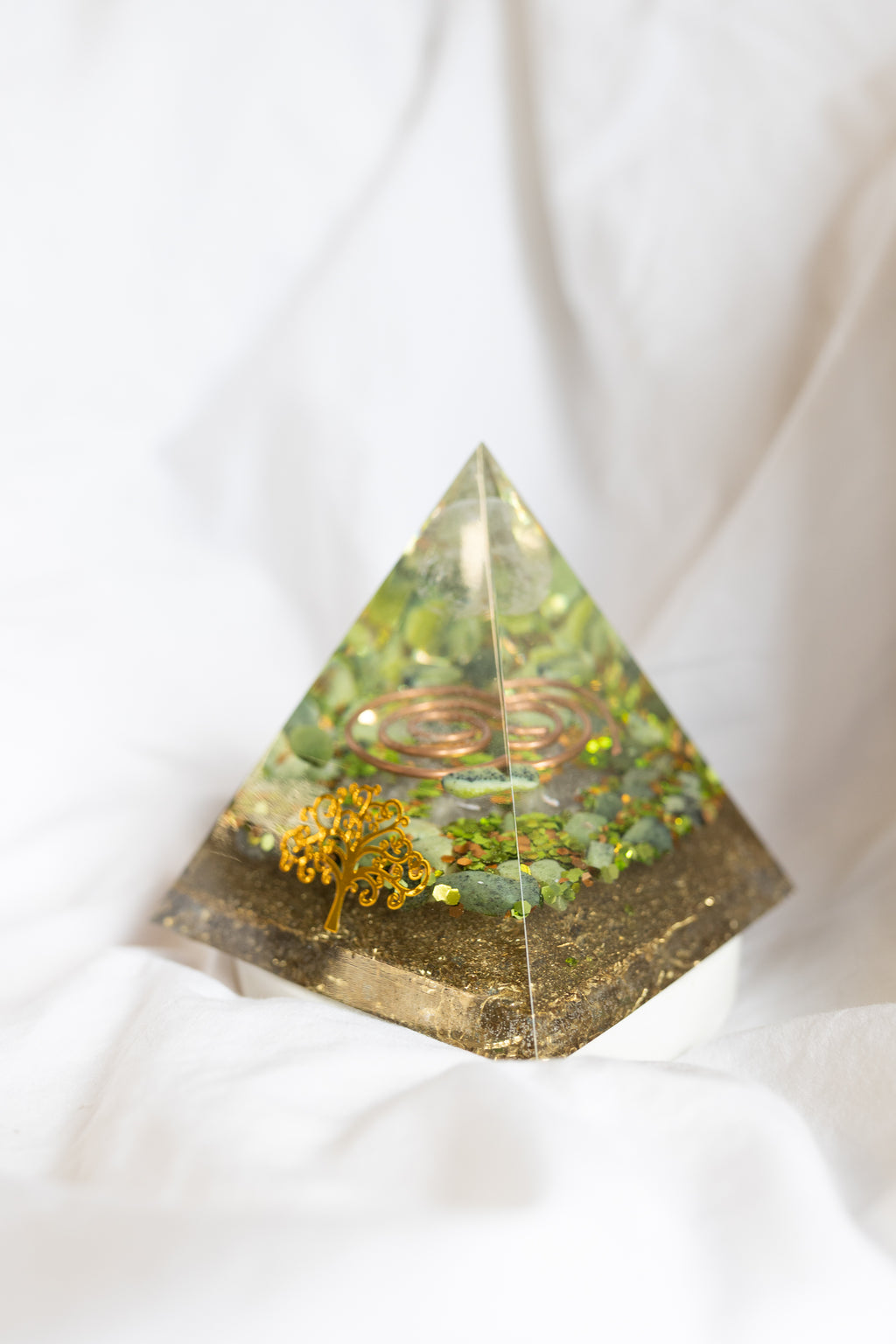 Orgonite Pyramid *GAIA GREEN* |  Energy Flow • EMF Protection