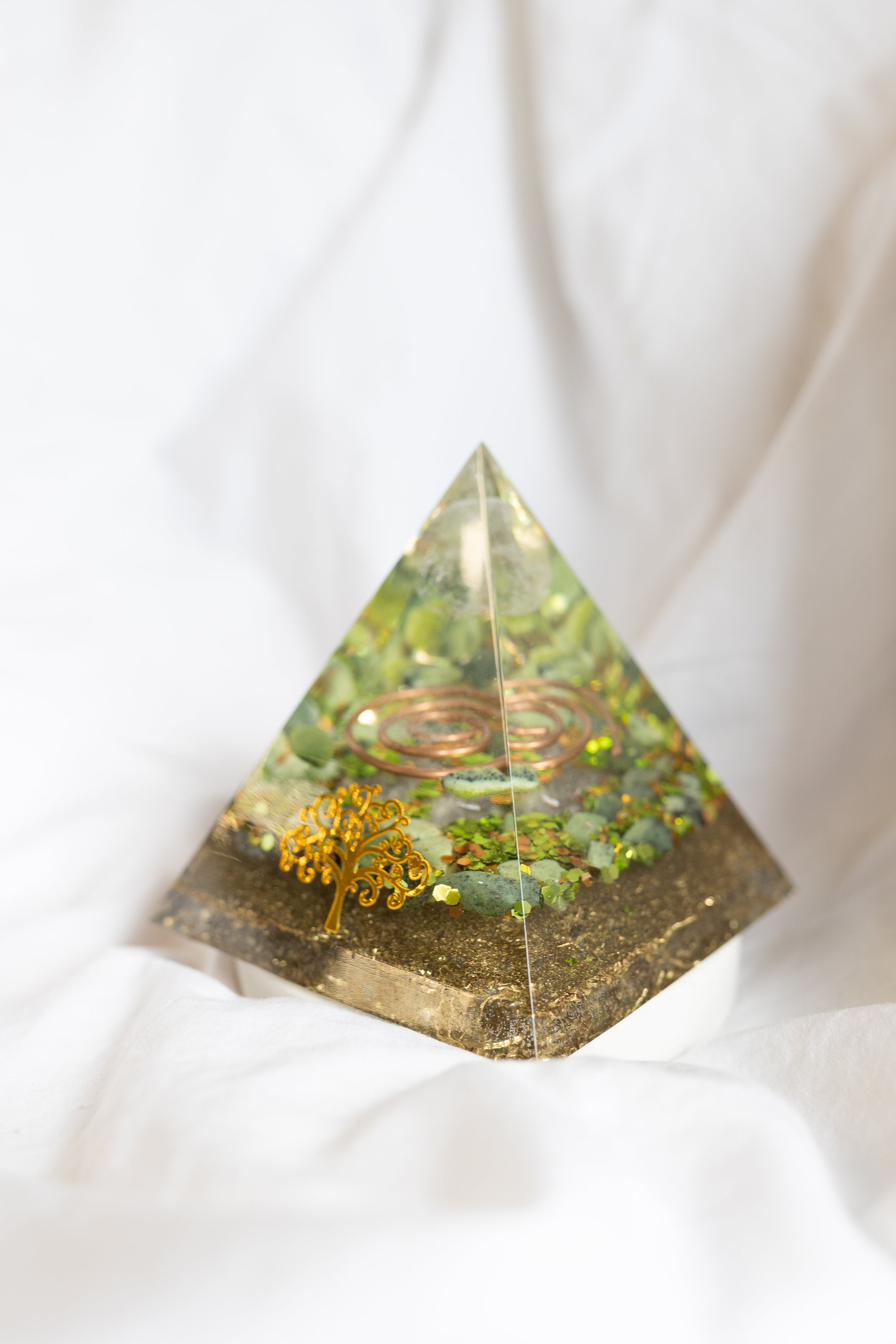 Orgonite Pyramid *GAIA GREEN* |  Energy Flow • EMF Protection