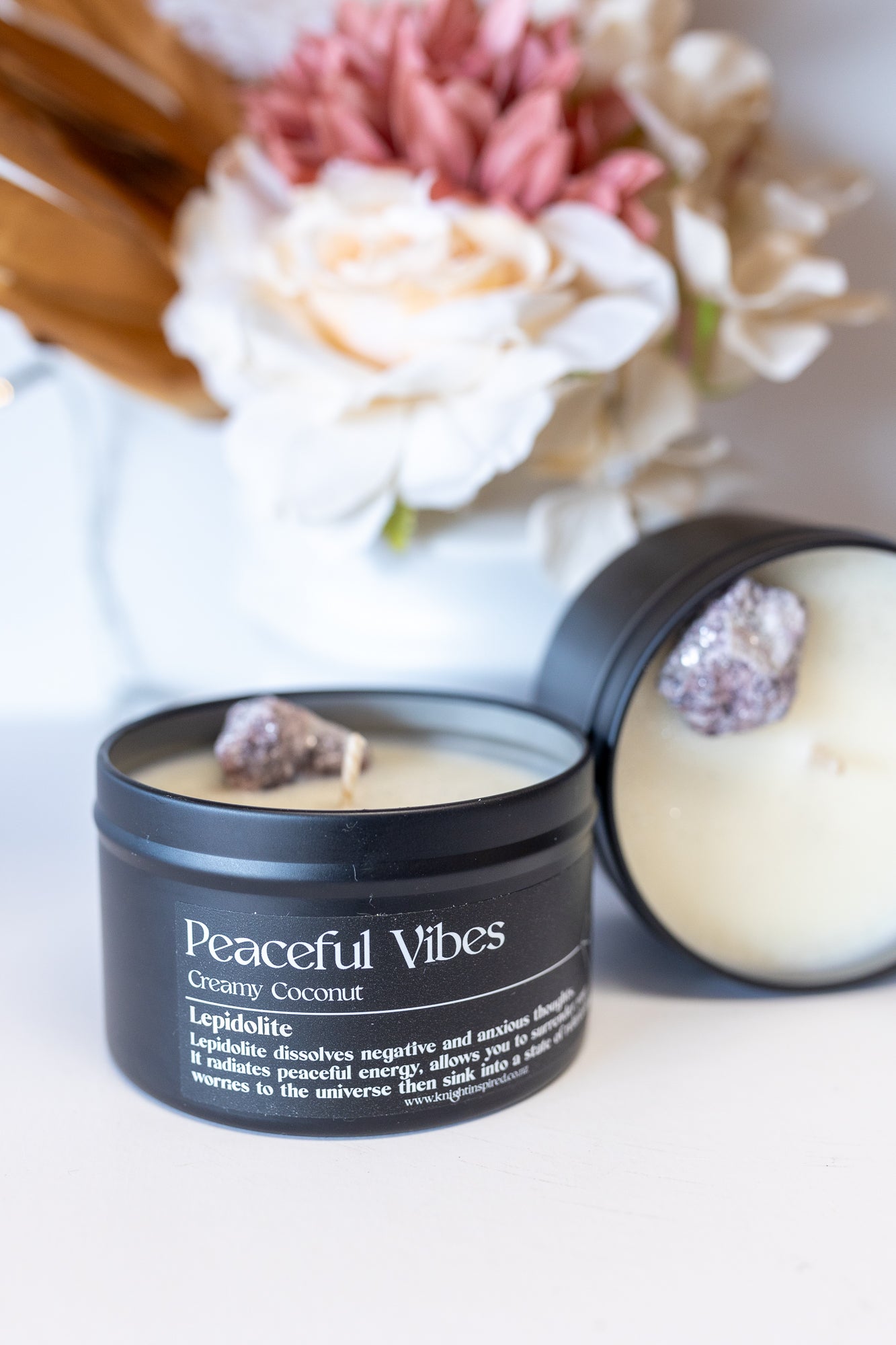 Peaceful Vibes | Tin Crystal Candle