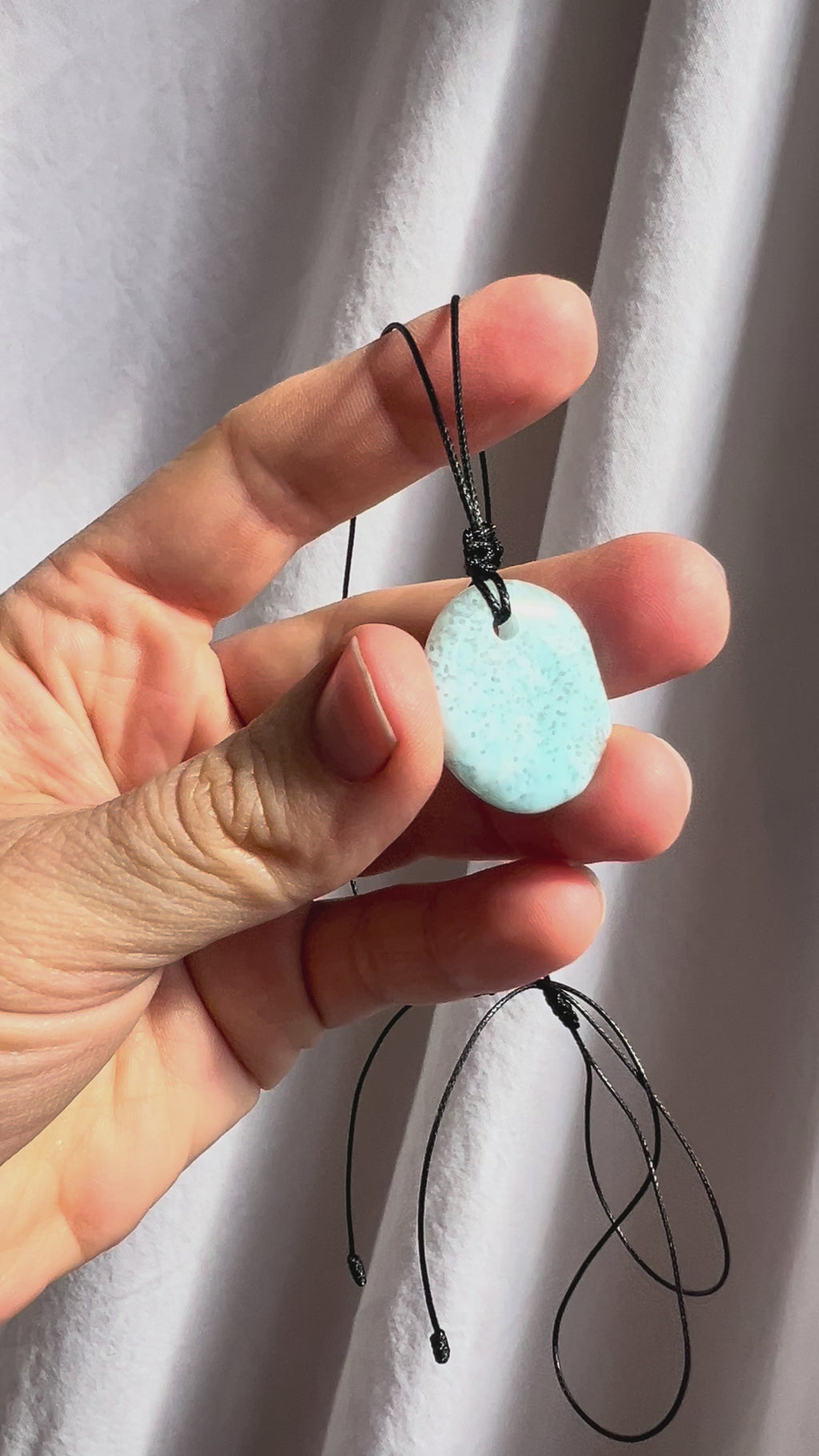 Larimar Crystal Pendant #2 | Flow ✧ Calm ✧ Sacred Lightness