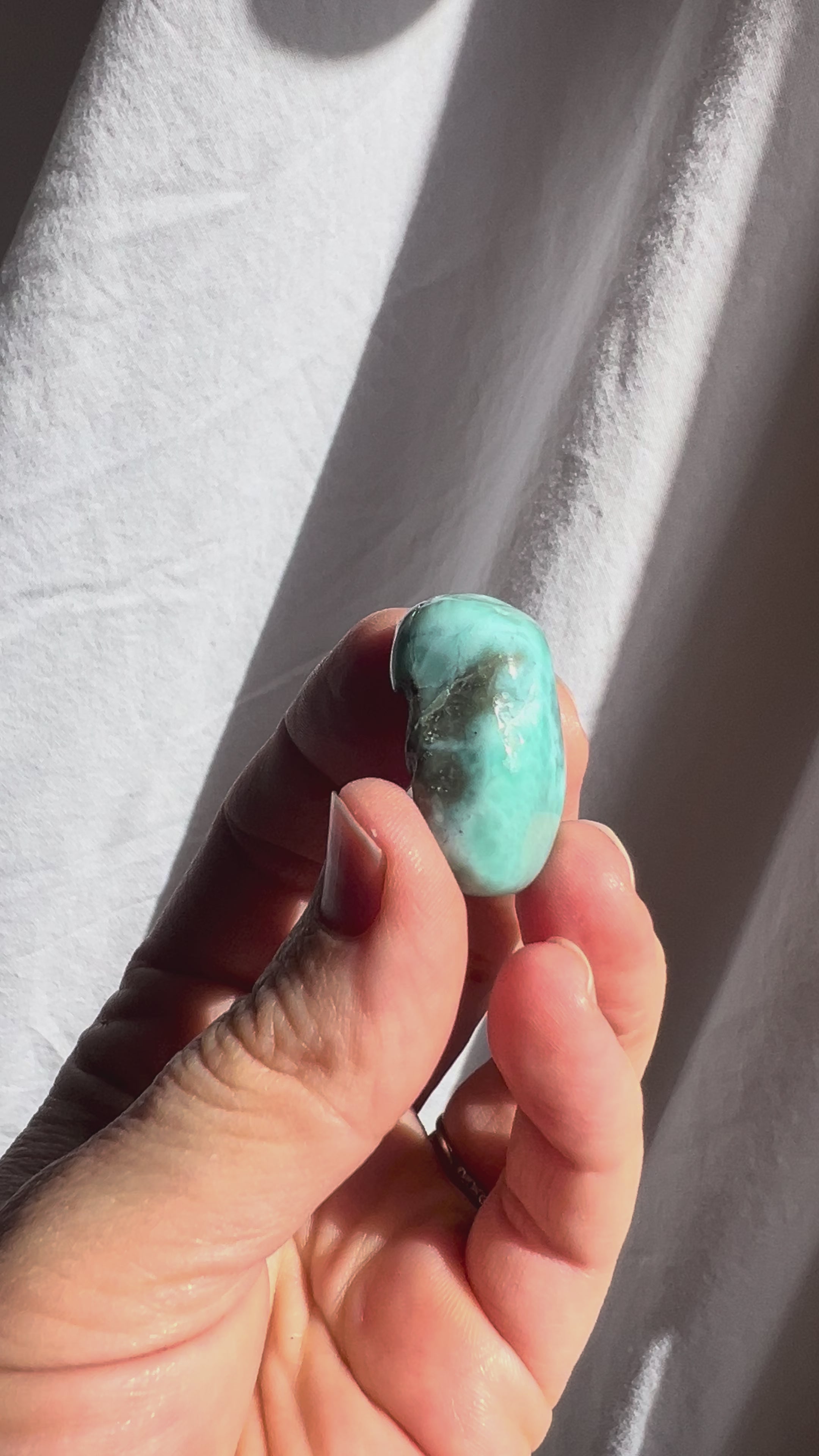 Larimar Crystal Tumble Piece #1 | Flow ✧ Calm ✧ Sacred Lightness