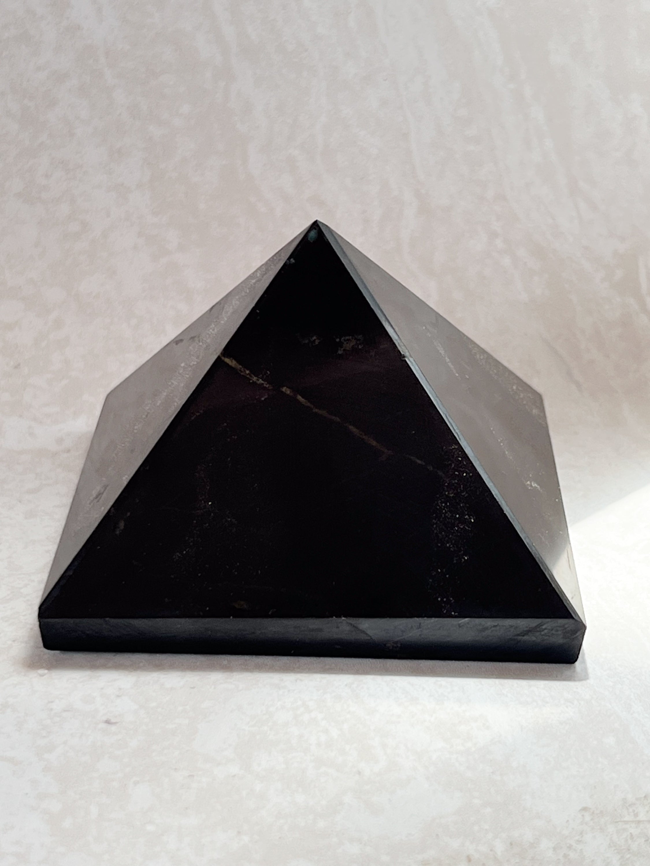 Shungite Crystal Pyramid #3 | The Stone of Purification & Protection