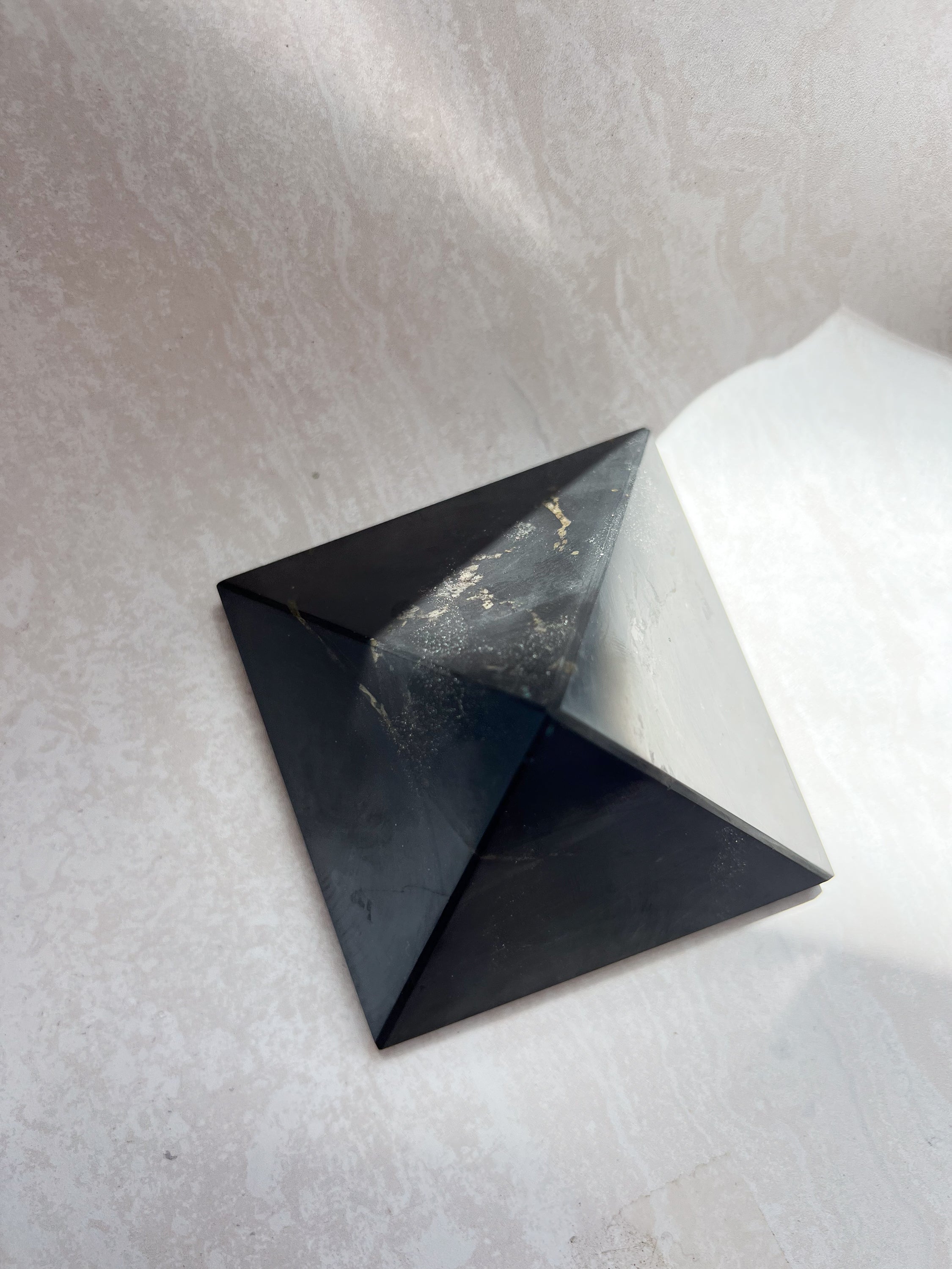 Shungite Crystal Pyramid #3 | The Stone of Purification & Protection