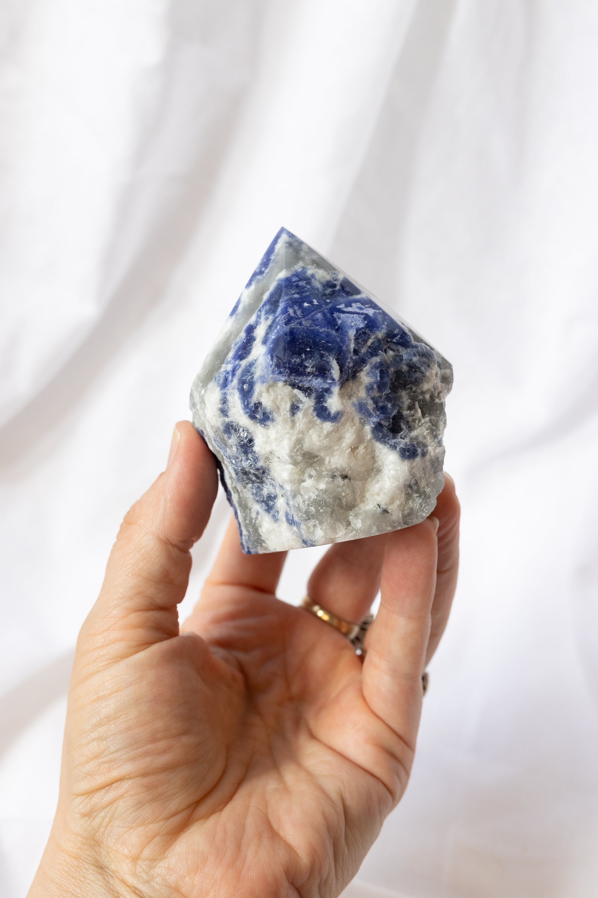 Sodalite Semi Polished Crystal Point | Calm ✧ Clarity ✧ Balance