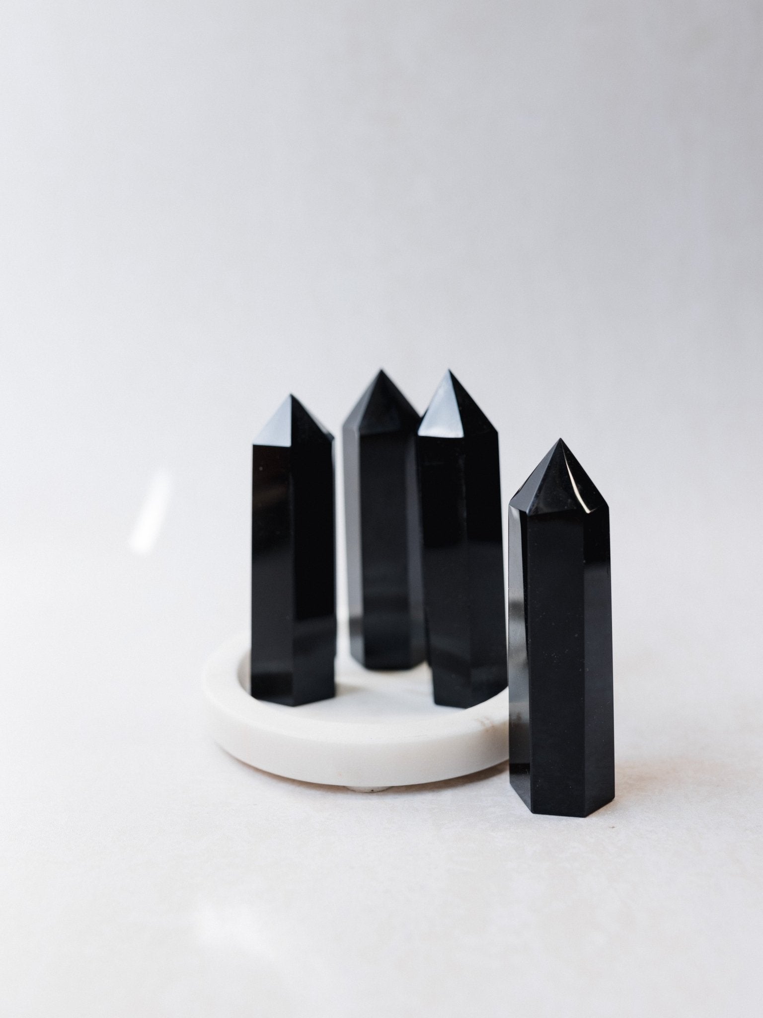 Black Obsidian Crystal Polished Point - Knight Inspired