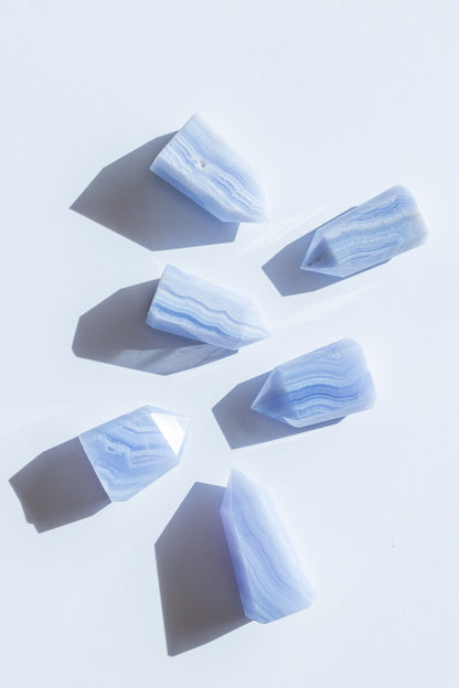 Blue Lace Agate Crystal Point - Knight Inspired