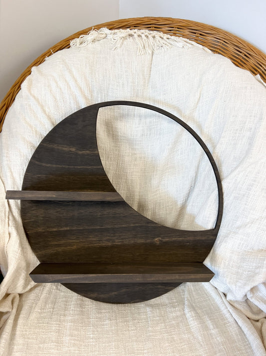 Crescent Moon Cutout Wooden Shelf - Knight Inspired