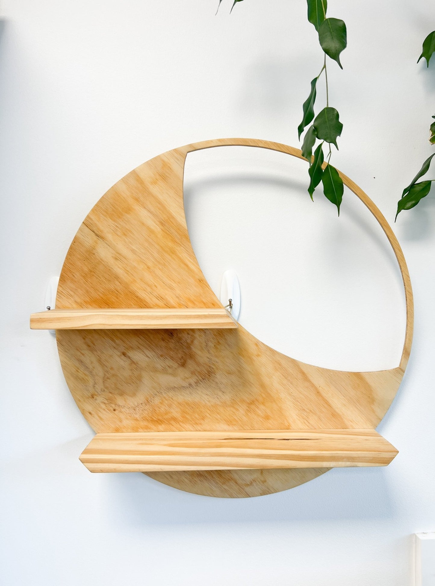 Crescent Moon Cutout Wooden Shelf - Knight Inspired