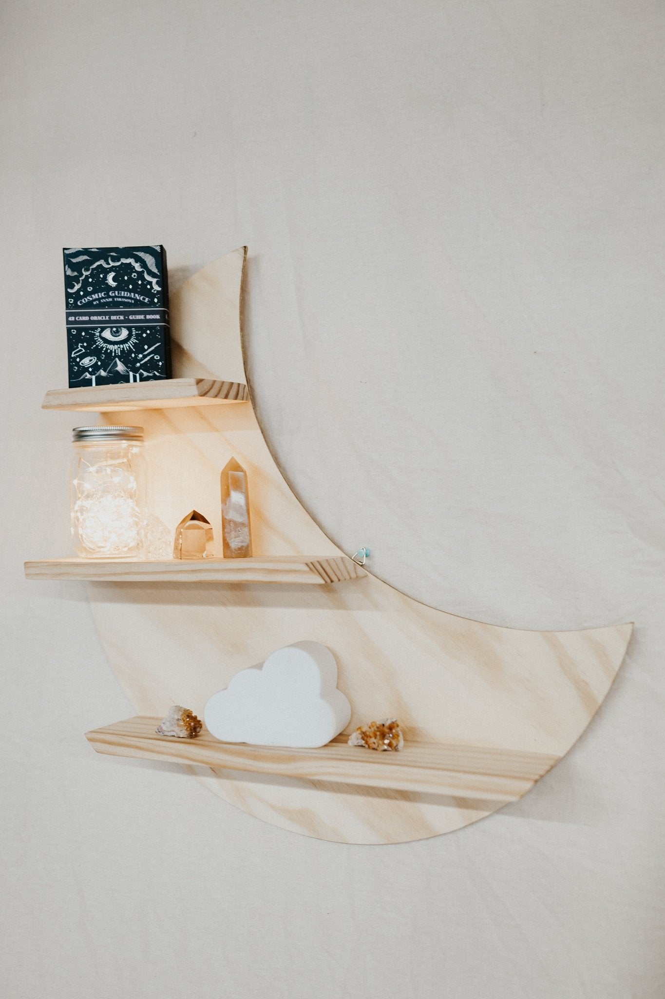 Crescent Moon Wooden Shelf - Knight Inspired