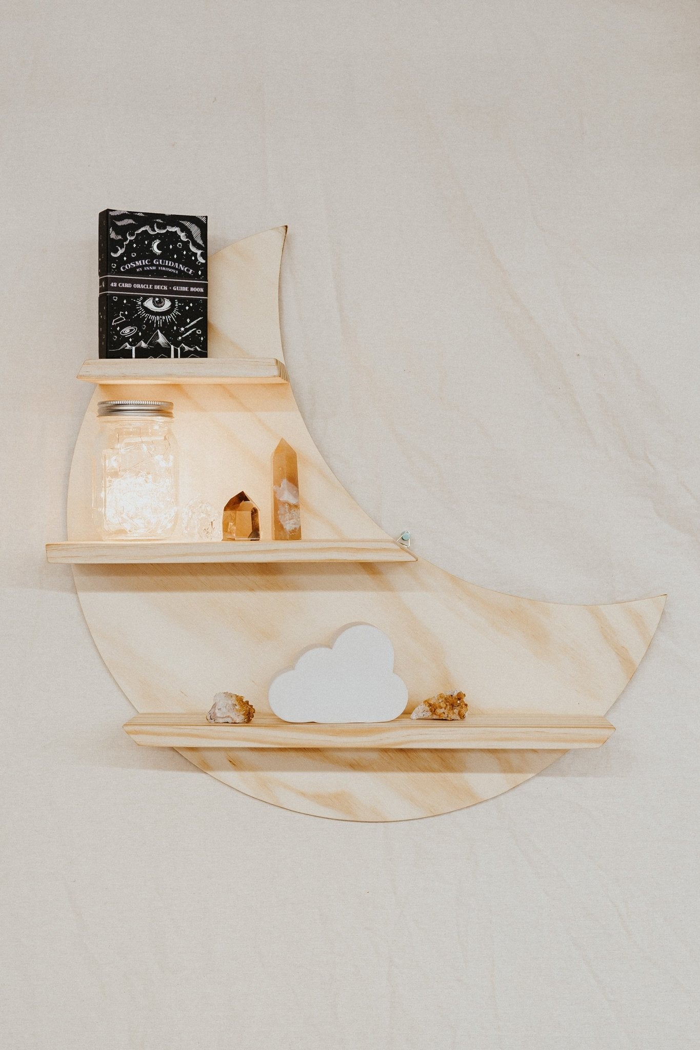 Crescent Moon Wooden Shelf - Knight Inspired