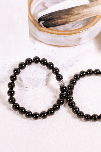 Crystal Bracelet: Black Obsidian - Knight Inspired