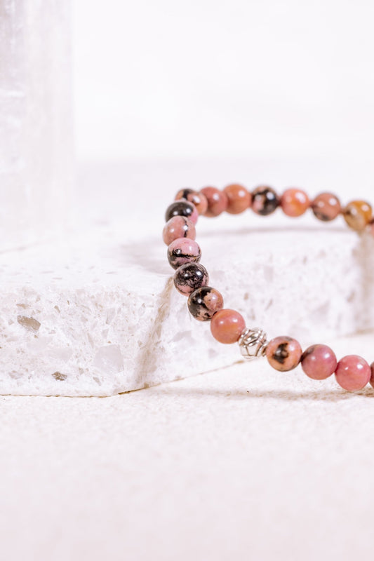 Crystal Bracelet: Rhodonite - Knight Inspired