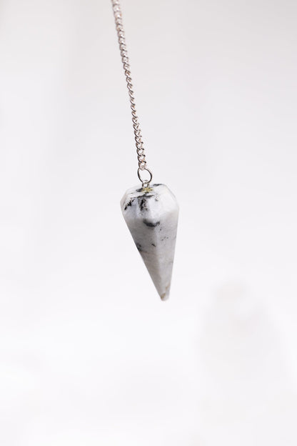 Crystal Pendulum: Rainbow Moonstone - Knight Inspired