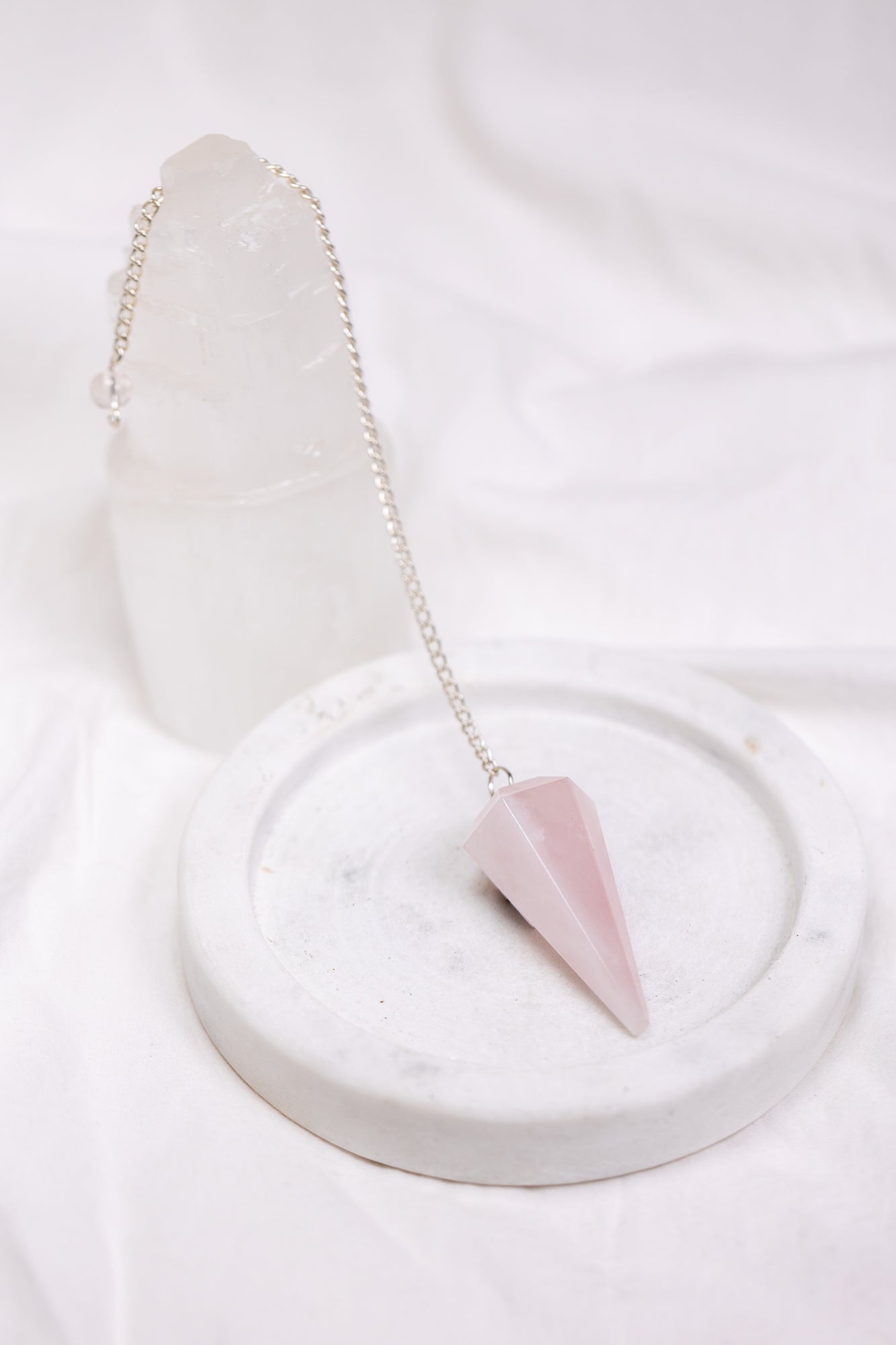 Crystal Pendulum: Rose Quartz - Knight Inspired