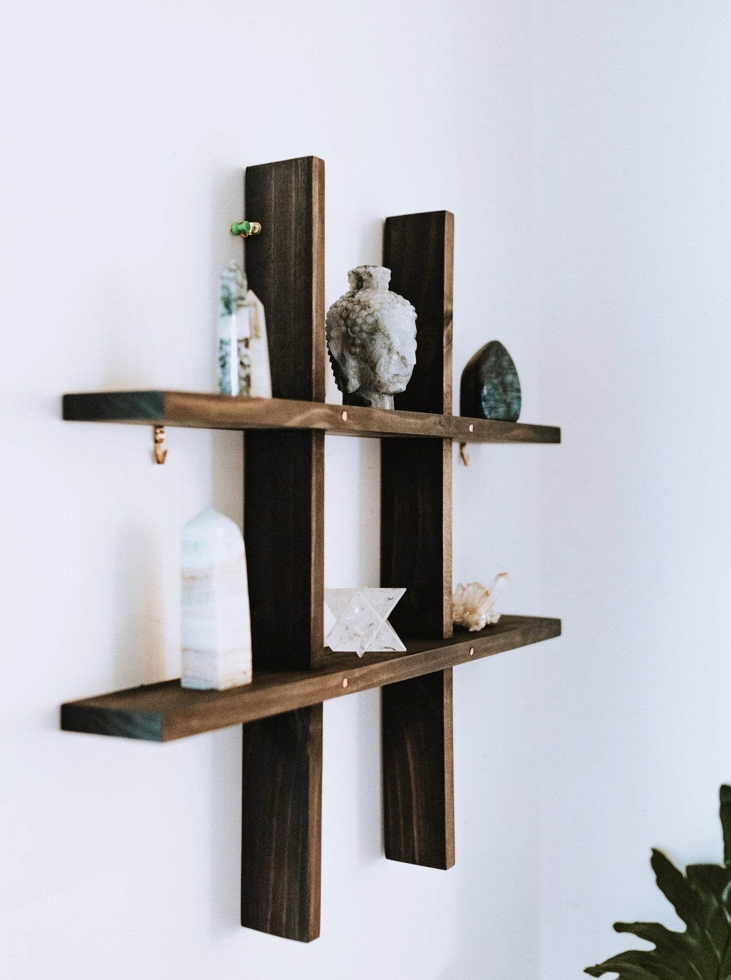 Grid Style Wooden Shelf - Knight Inspired