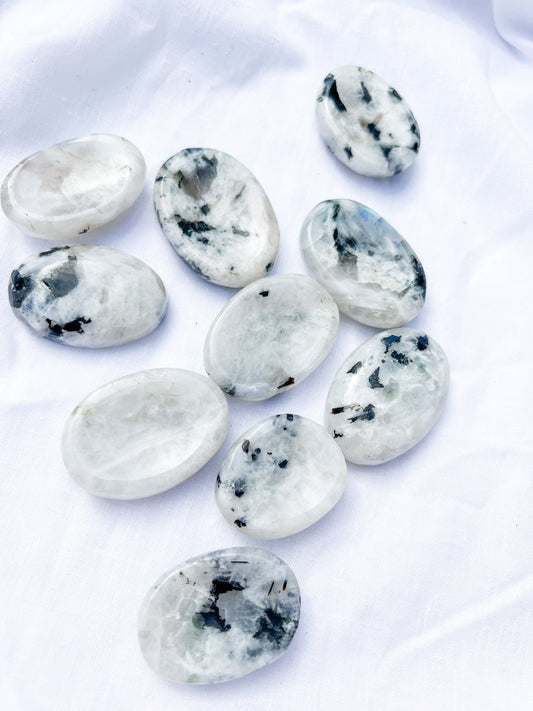 Rainbow Moonstone Worry Stone - Knight Inspired