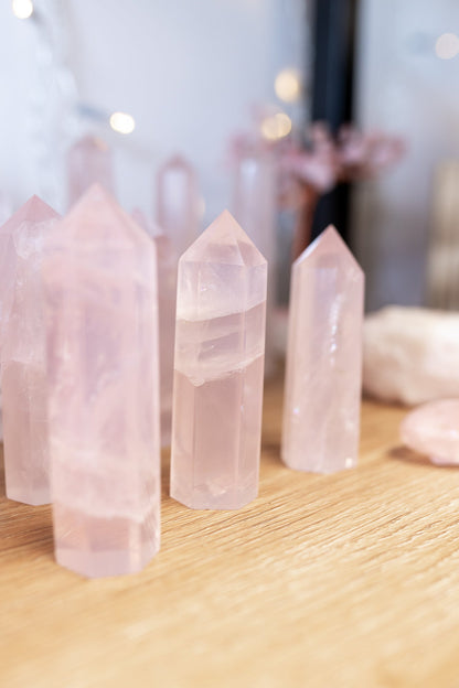 Rose Quartz Crystal Polished Point - Knight Inspired