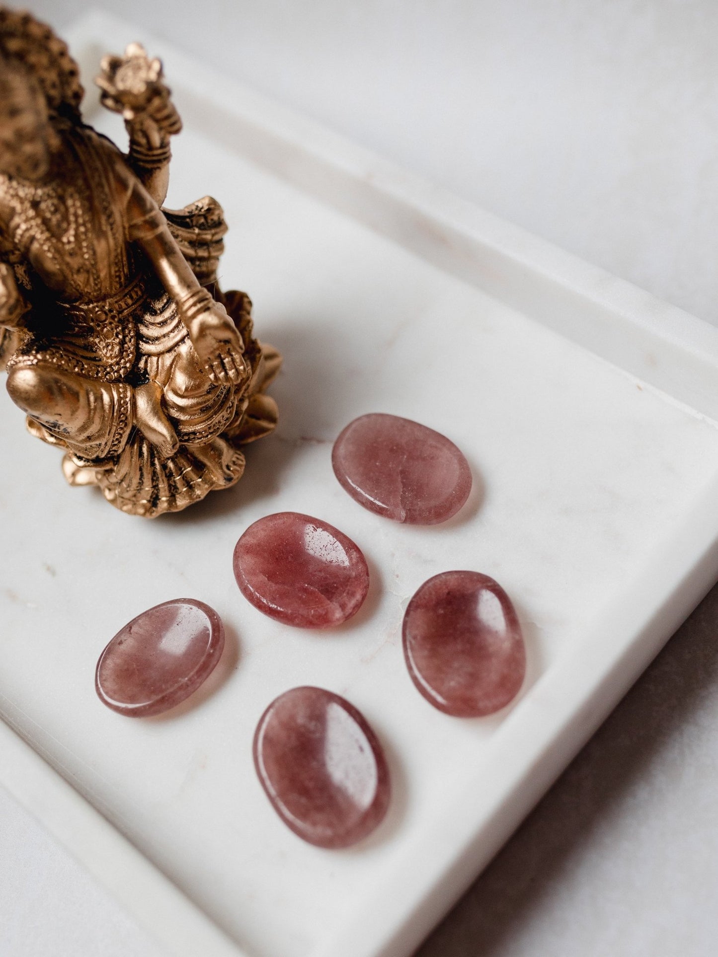 Strawberry Quartz Worry Stone - Knight Inspired