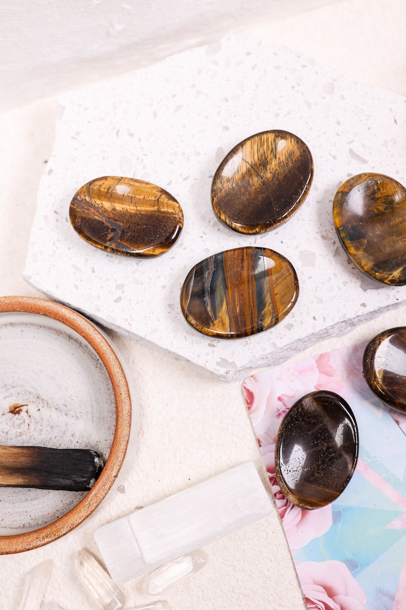 Tiger's Eye Crystal Worry Stone - Knight Inspired