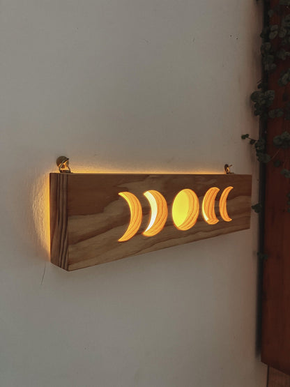 Wooden Moon Phase Night Light - Knight Inspired